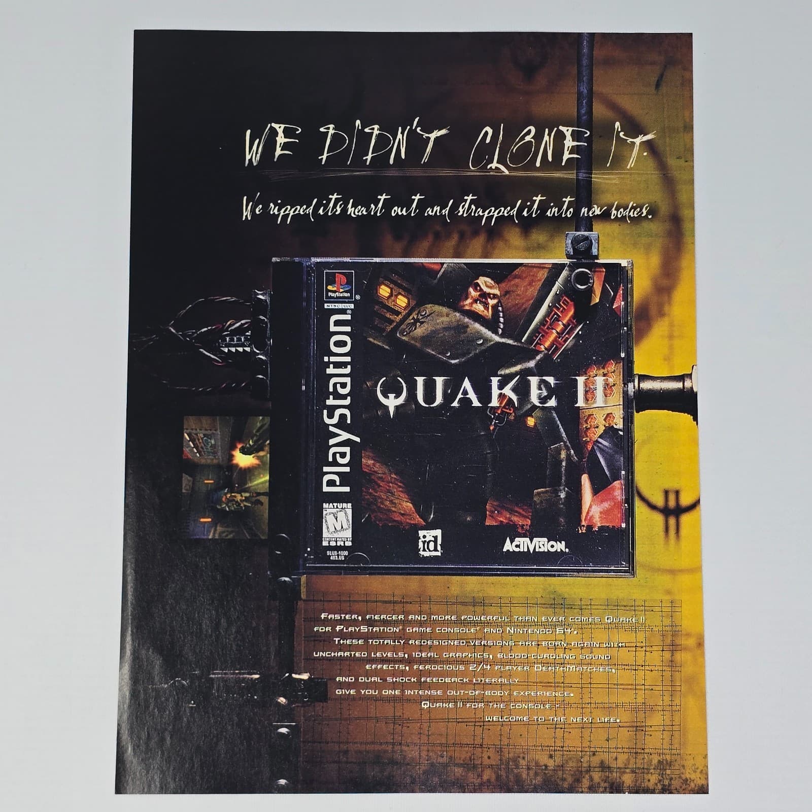 Quake II 2 PlayStation 1 PS1 We Didn't Clone It Print Ad/Poster