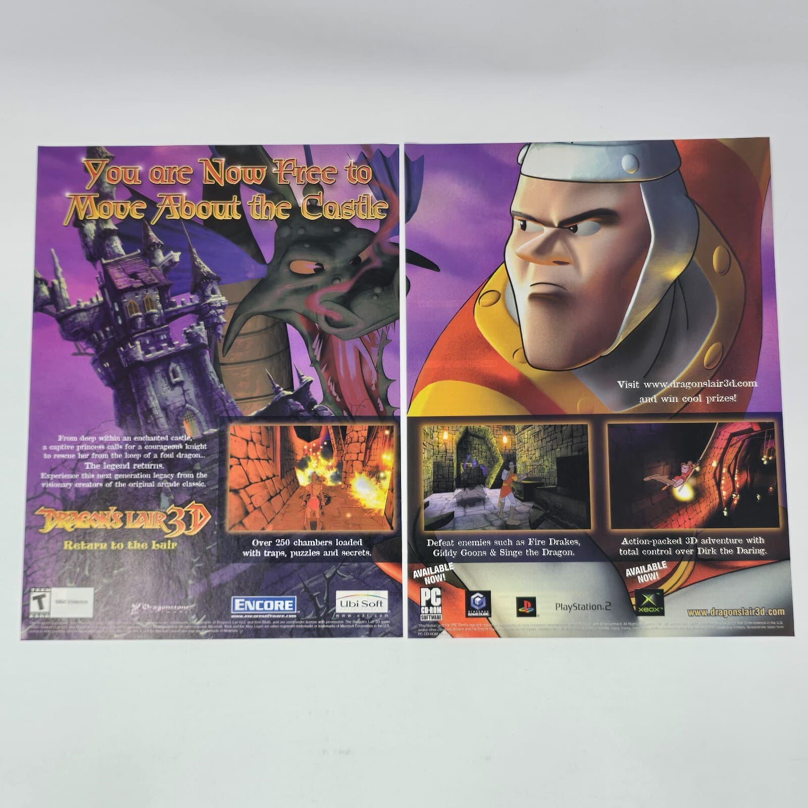 Dragon's Lair 3D Nintendo GameCube PS2 Xbox PC Move About Print Ad/Poster Art