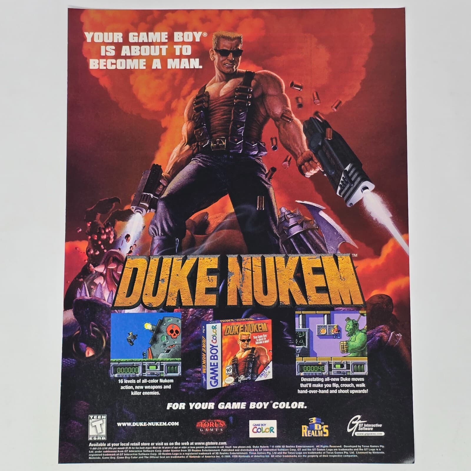 Duke Nukem Nintendo GameBoy Color Become a Man Print Ad/Poster Art