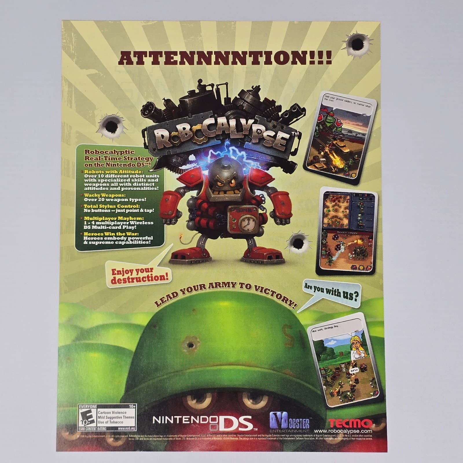 Robocalypse Nintendo DS NDS To Victory Print Ad/Poster