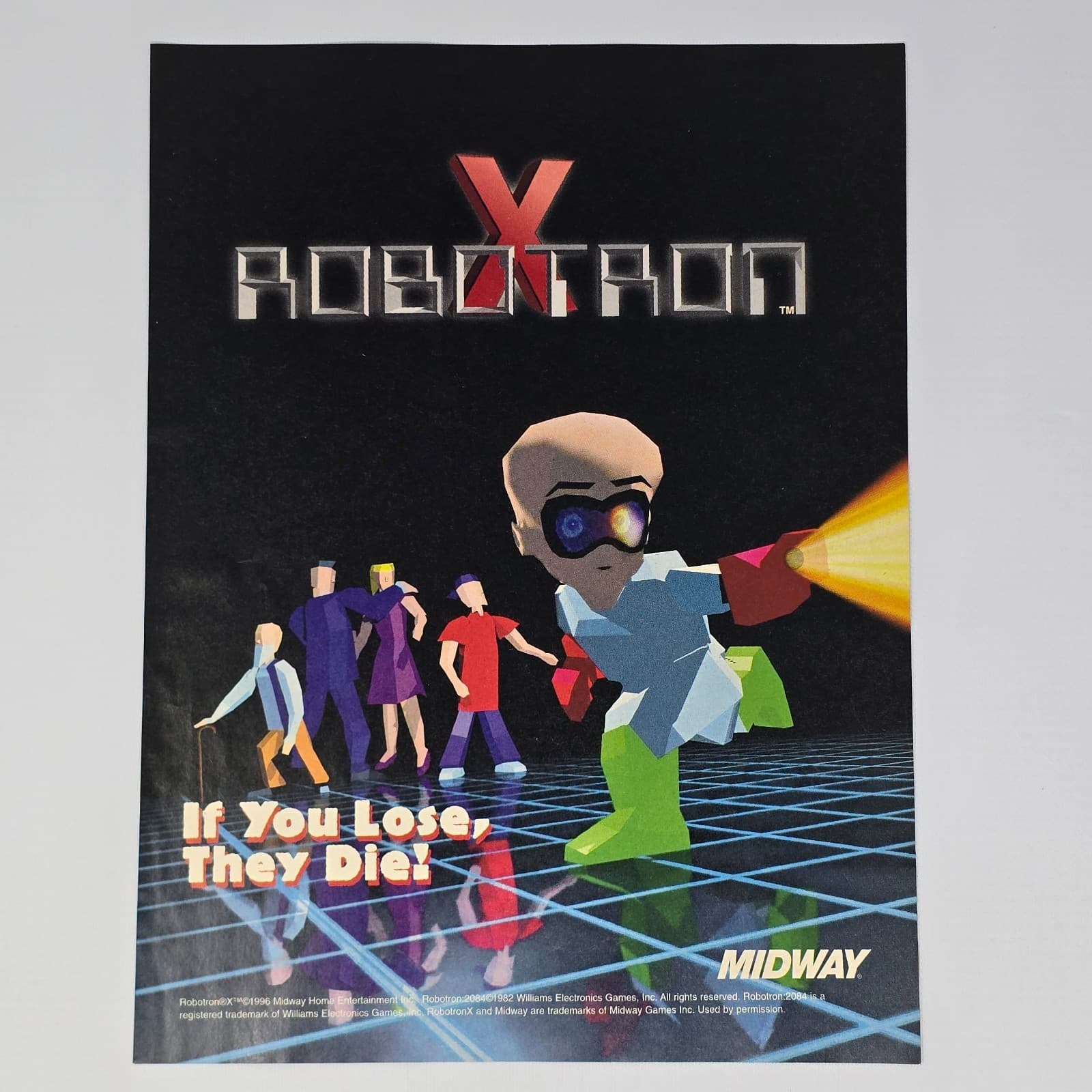 Robotron X PlayStation 1 PS1 PC You Lose The Die Print Ad/Poster