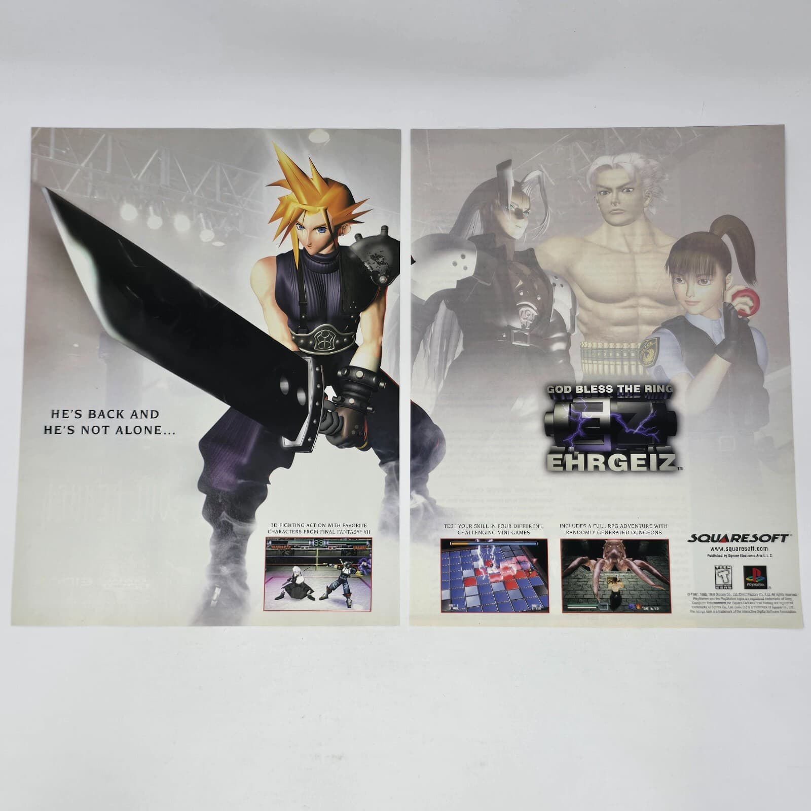 Ehrgeiz God Bless the Ring PlayStation 1 PS1 He's Back Print Ad/Poster Art