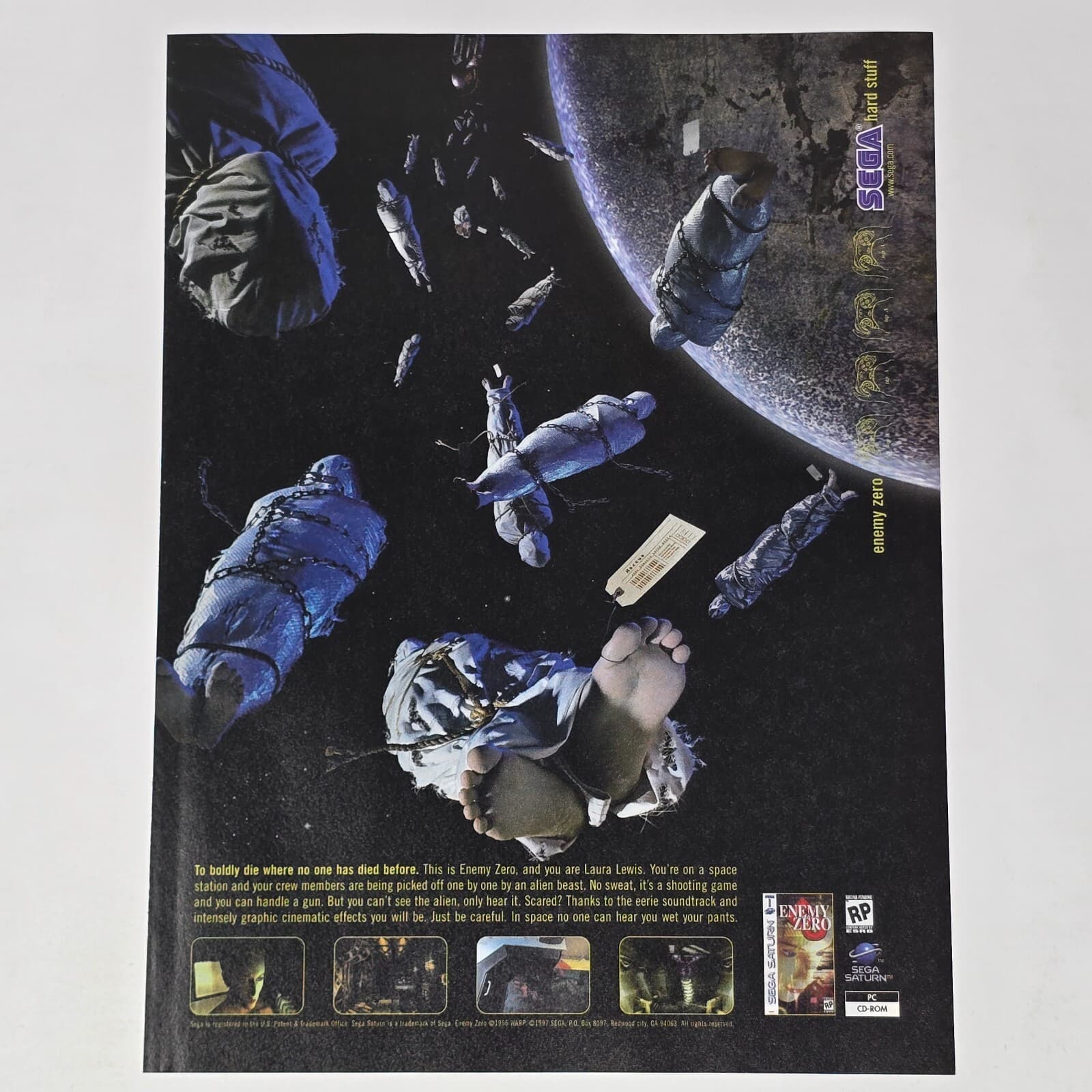 Enemy Zero Sega Saturn Boldly Die Print Ad/Poster Art