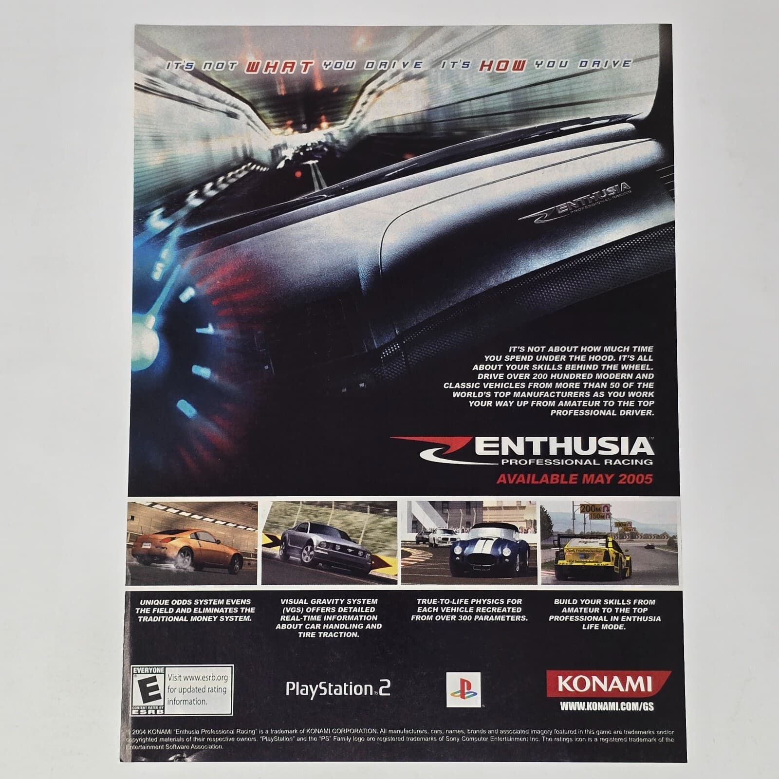 Enthusia Professional Racing PlayStation 2 PS2 Not What Print Ad/Poster Art