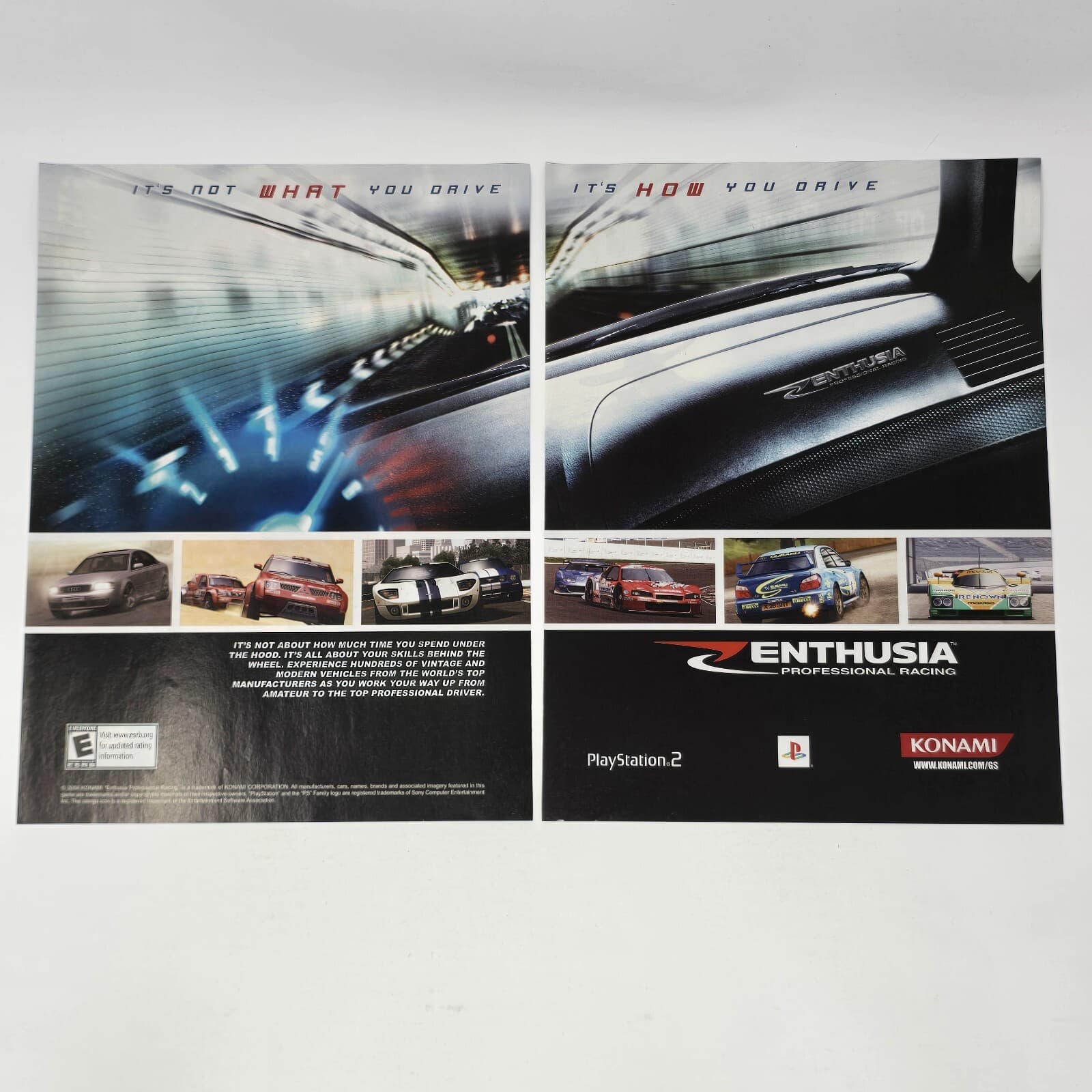 Enthusia Professional Racing PlayStation 2 PS2 How You Drive Print Ad/Poster Art