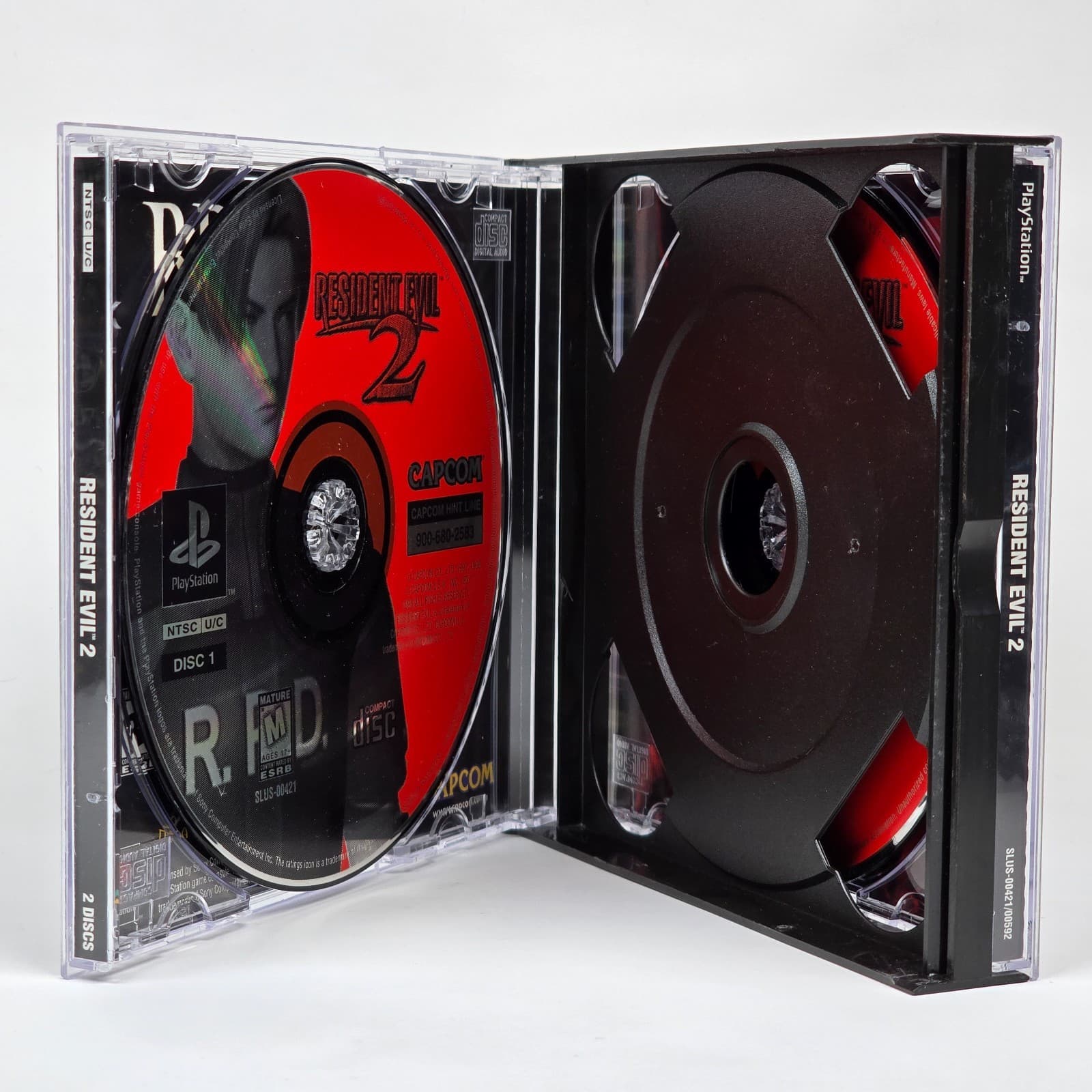 Resident Evil 2 (PlayStation 1 PS1) Black Label Case & Discs - Thumbnail 2