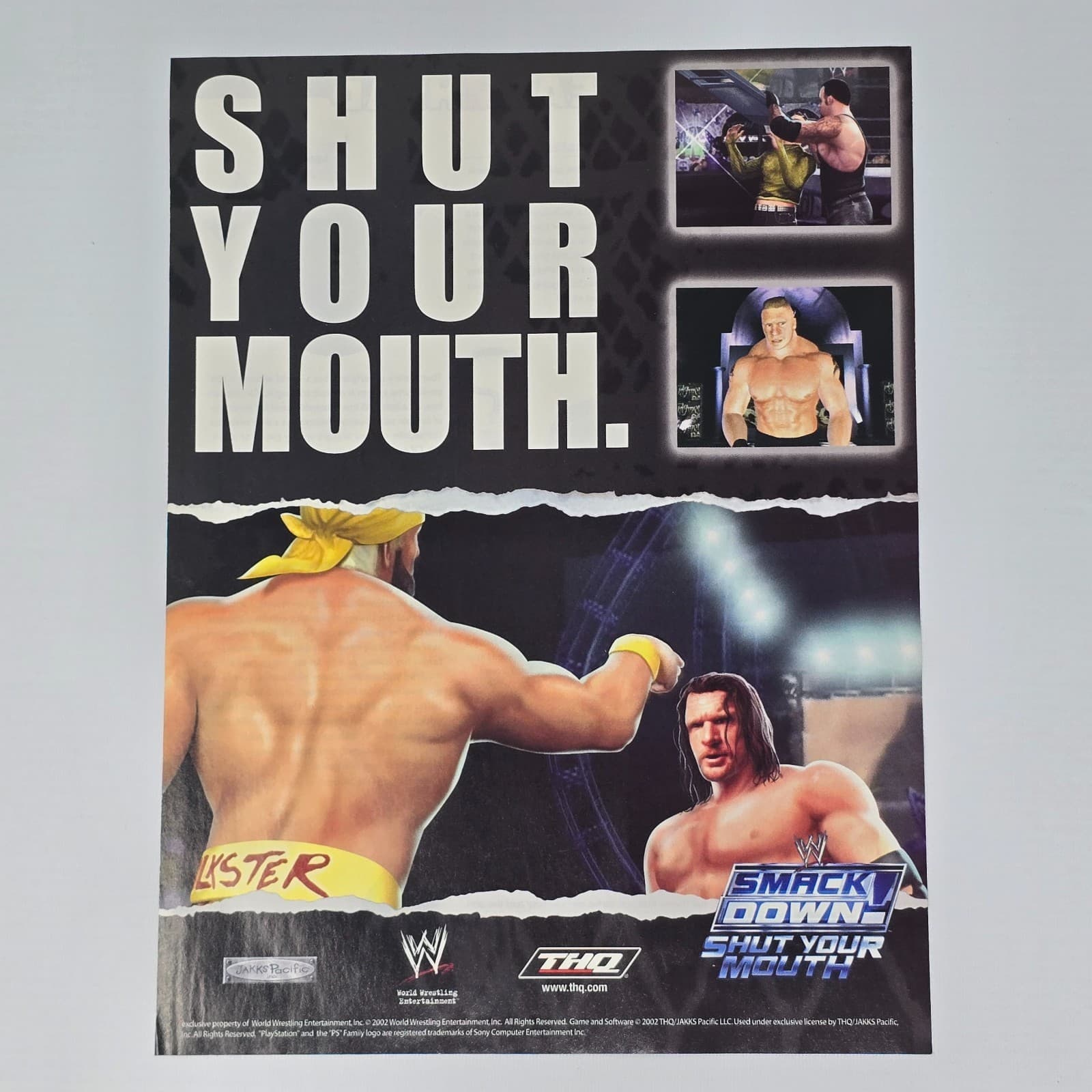 Smackdown Shut Your Mouth PlayStation 2 PS2 Mouth Print Ad/Poster