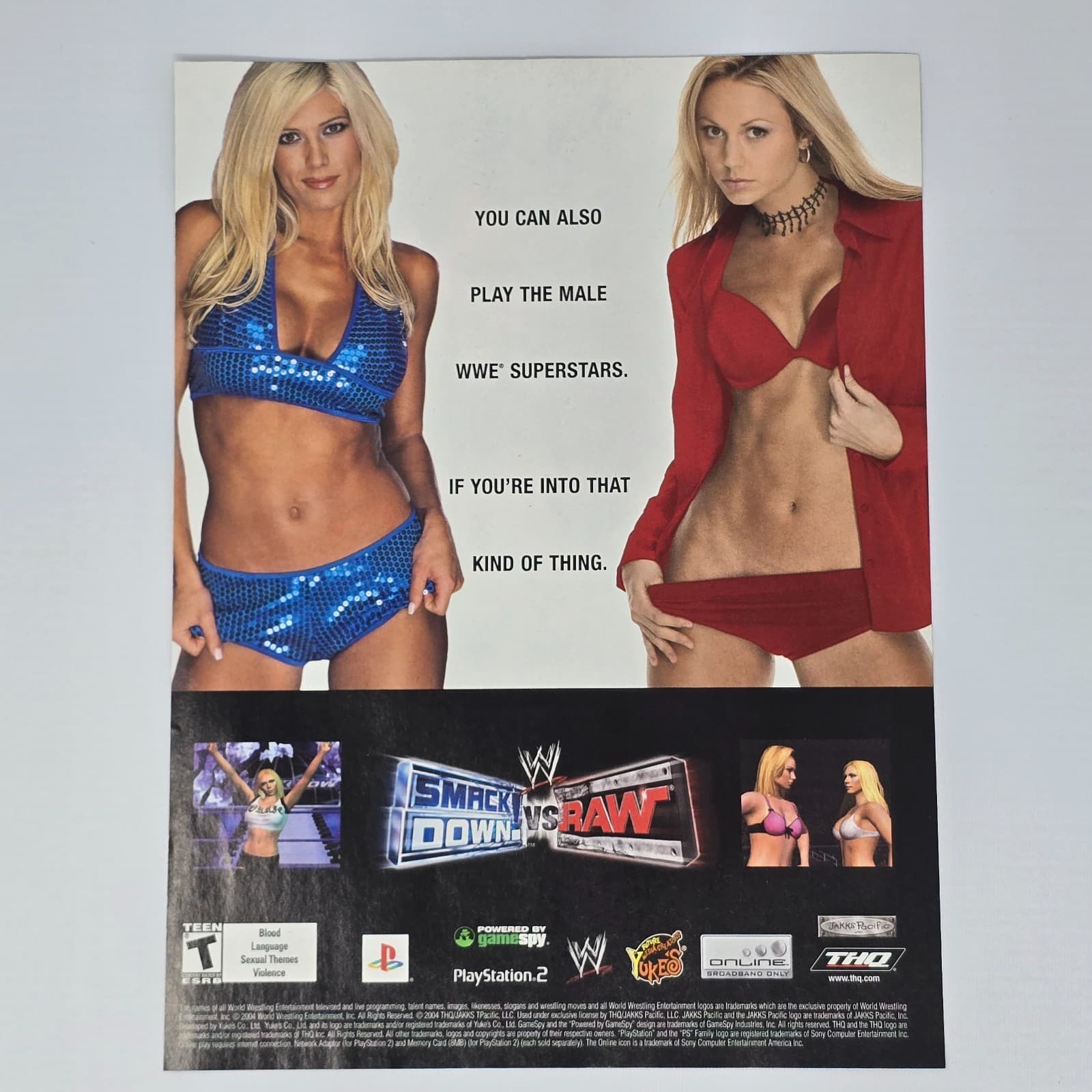 Smackdown VS Raw PlayStation 2 PS2 Superstars Print Ad/Poster