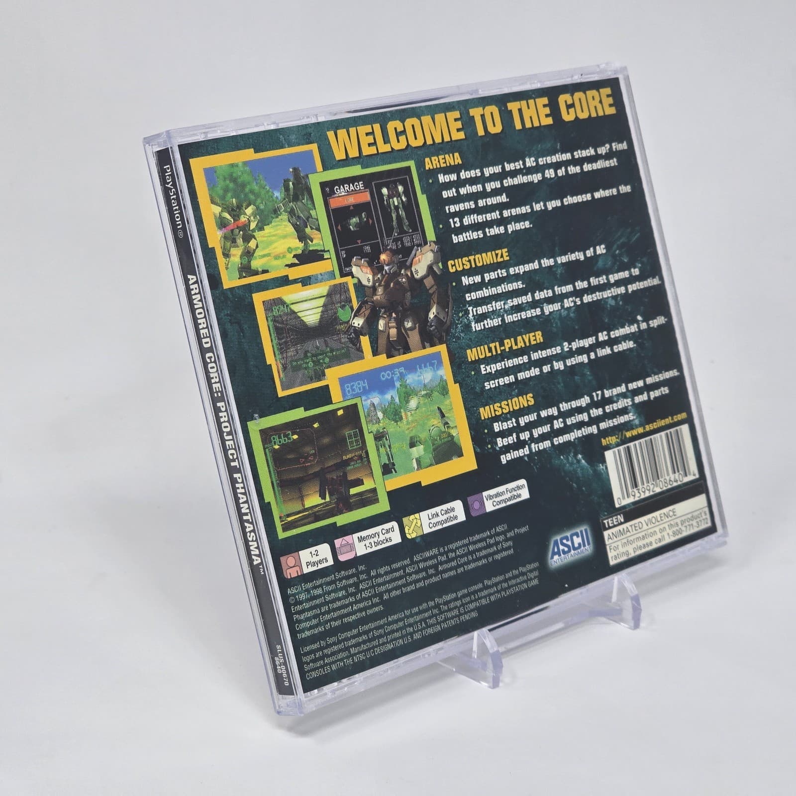 Armored Core: Project Phantasma (PlayStation 1 PS1) Case & Disc TESTED (No Book) - Thumbnail 2