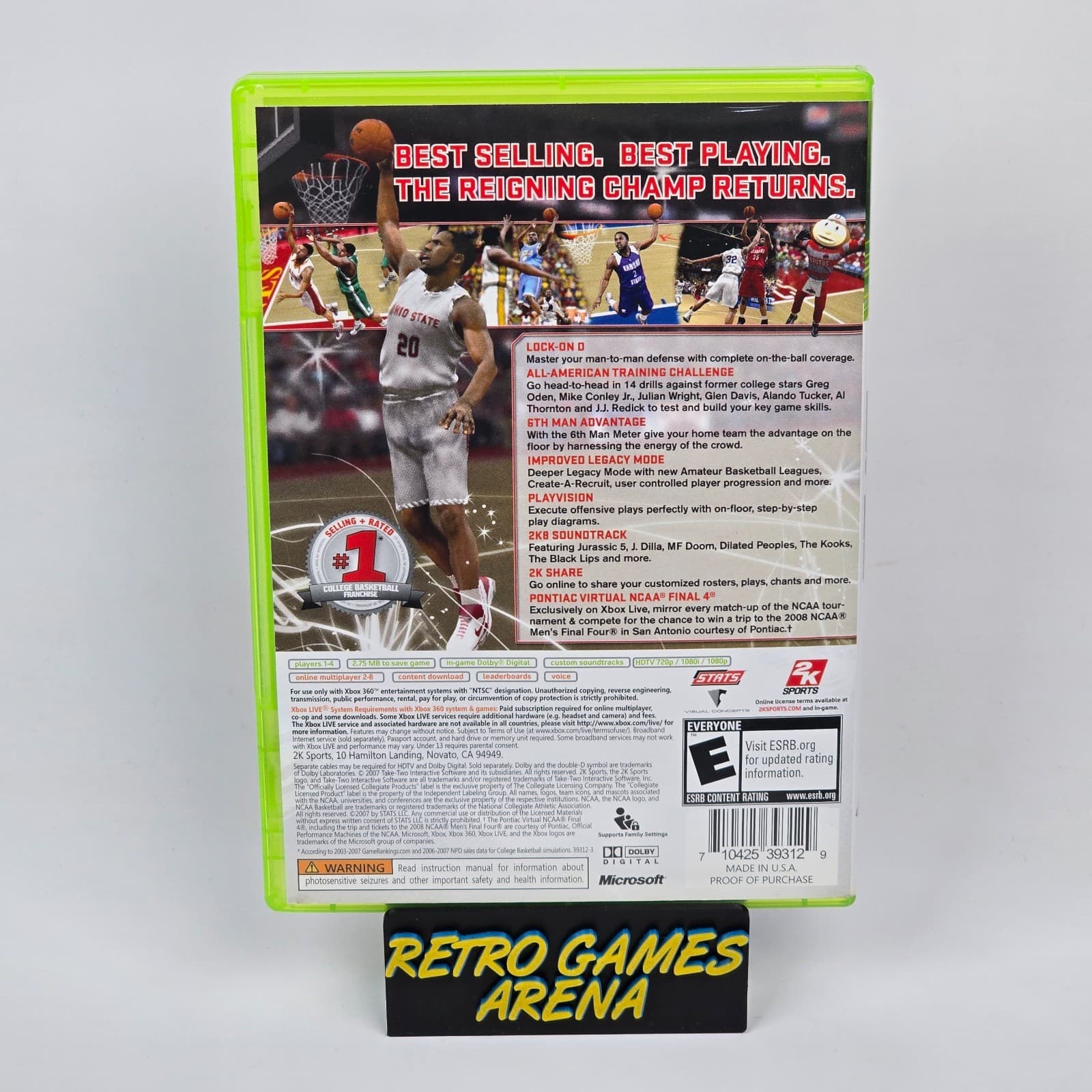 College Hoops 2K8 - NCAA (Xbox 360) CIB COMPLETE (Small Mark on Manual -See Pic) - Thumbnail 5