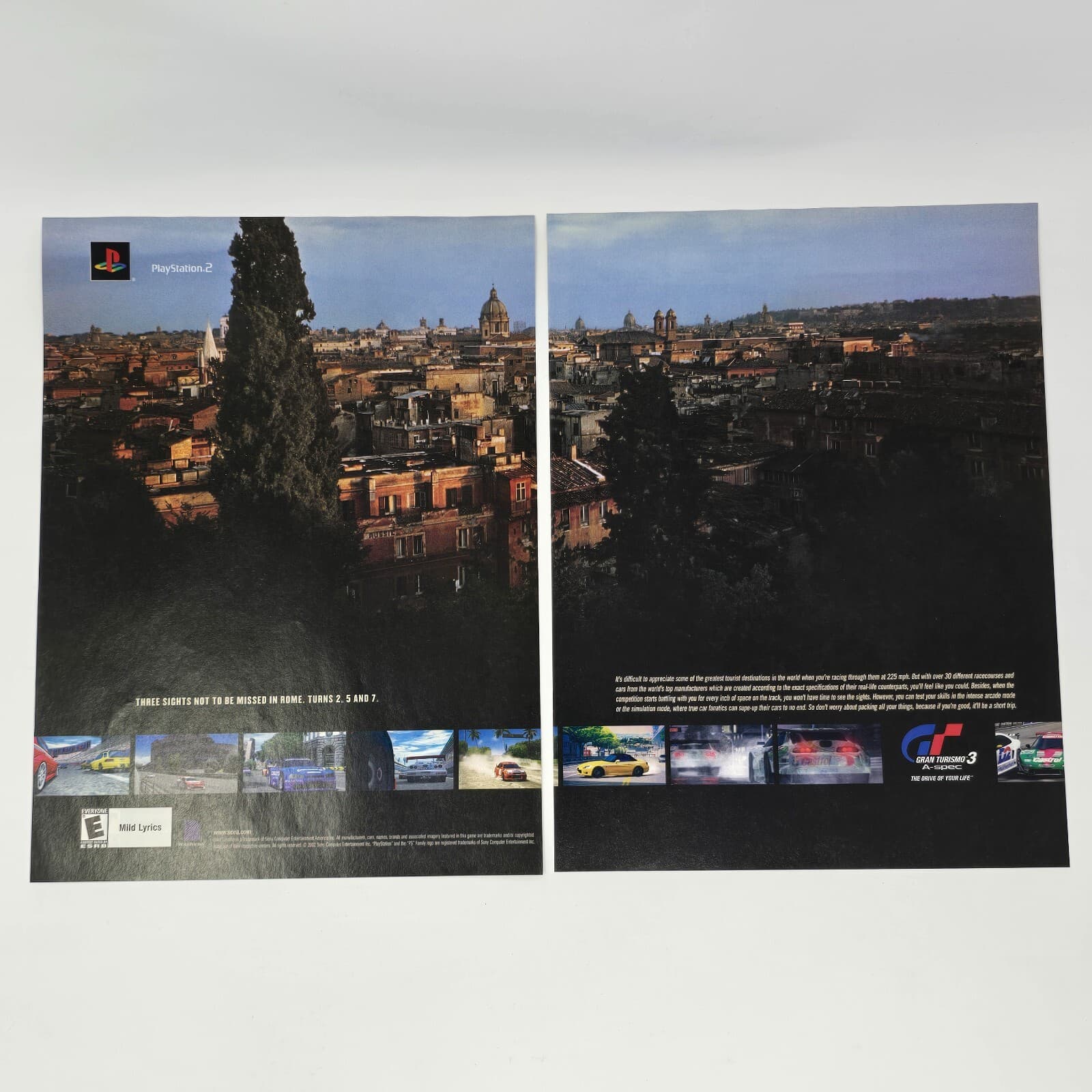 Gran Turismo 3 A-Spec Sony PlayStation 2 PS2 Rome Print Ad/Poster Promo Art
