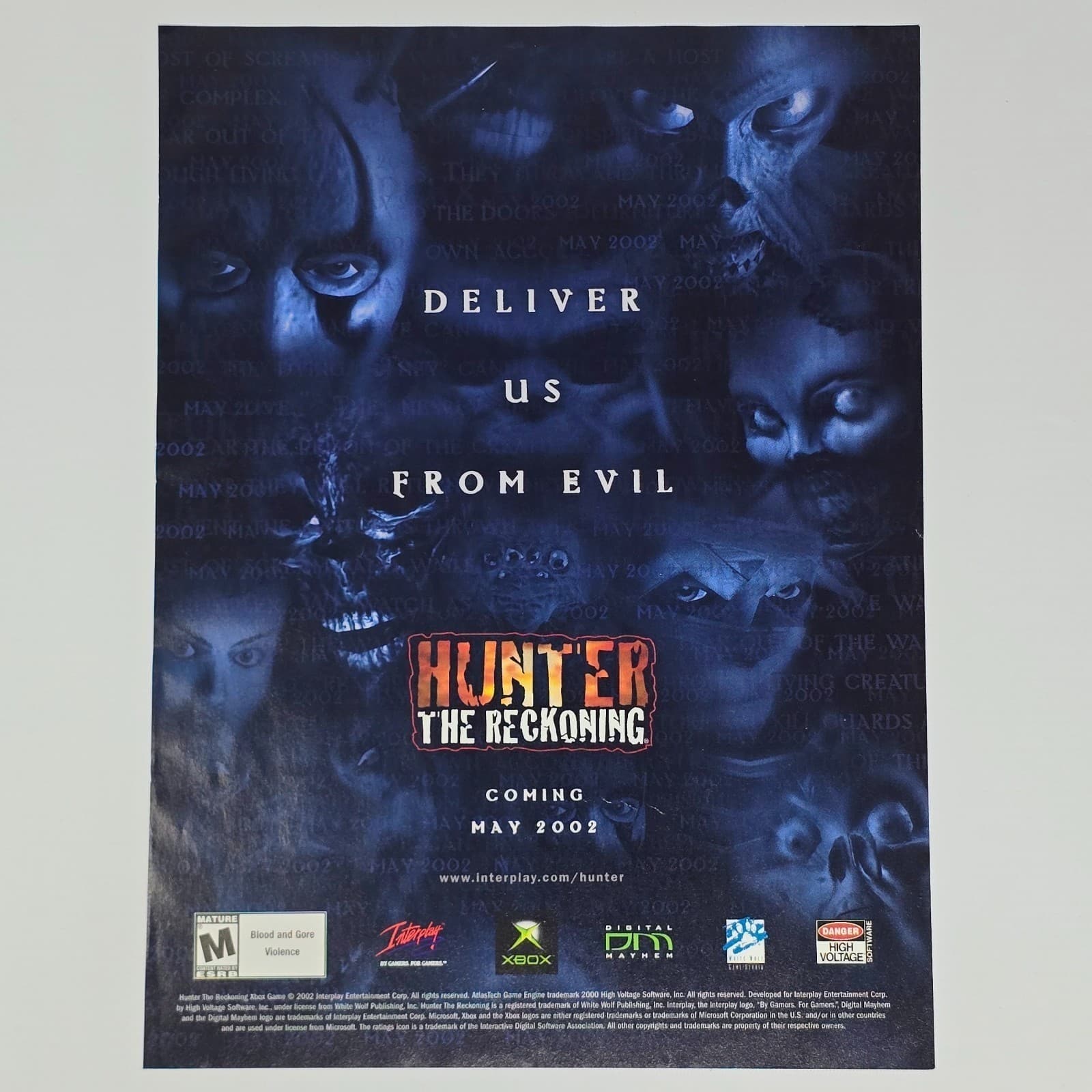 Hunter The Reckoning Xbox Authentic Magazine Ad