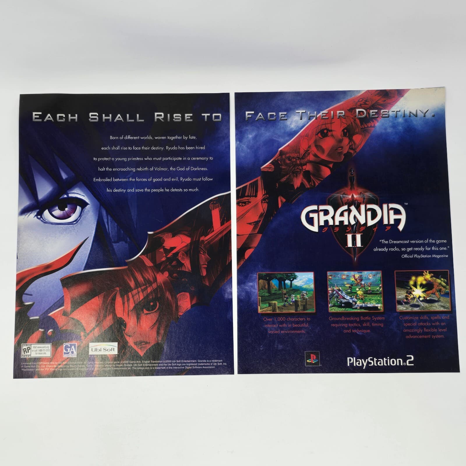 Grandia 2 Sony PlayStation 2 PS2 Each Shall Rise Print Ad/Poster Promo Art