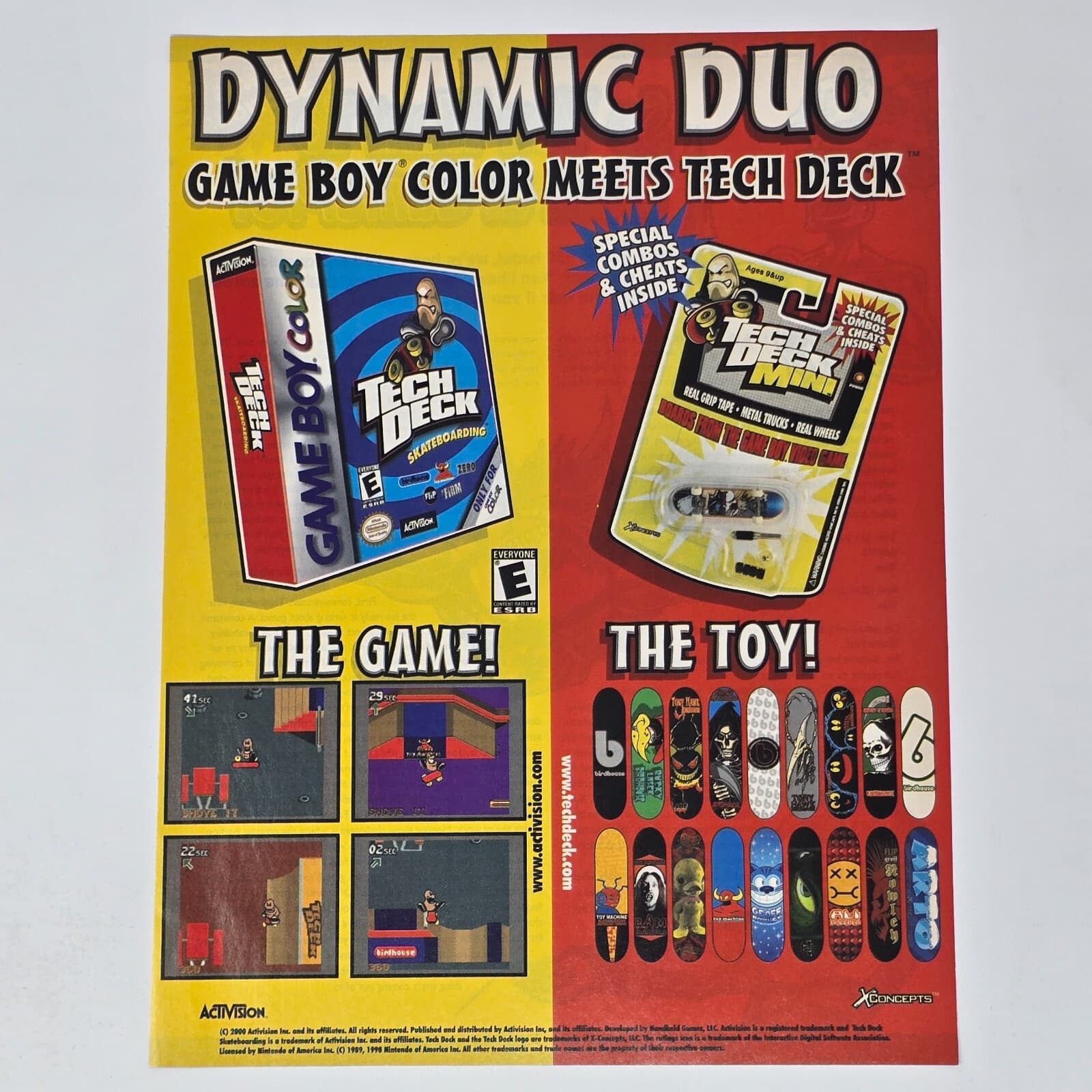 Tech Deck Skateboarding Nintendo GameBoy Color Duo Print Ad/Poster Promo Art