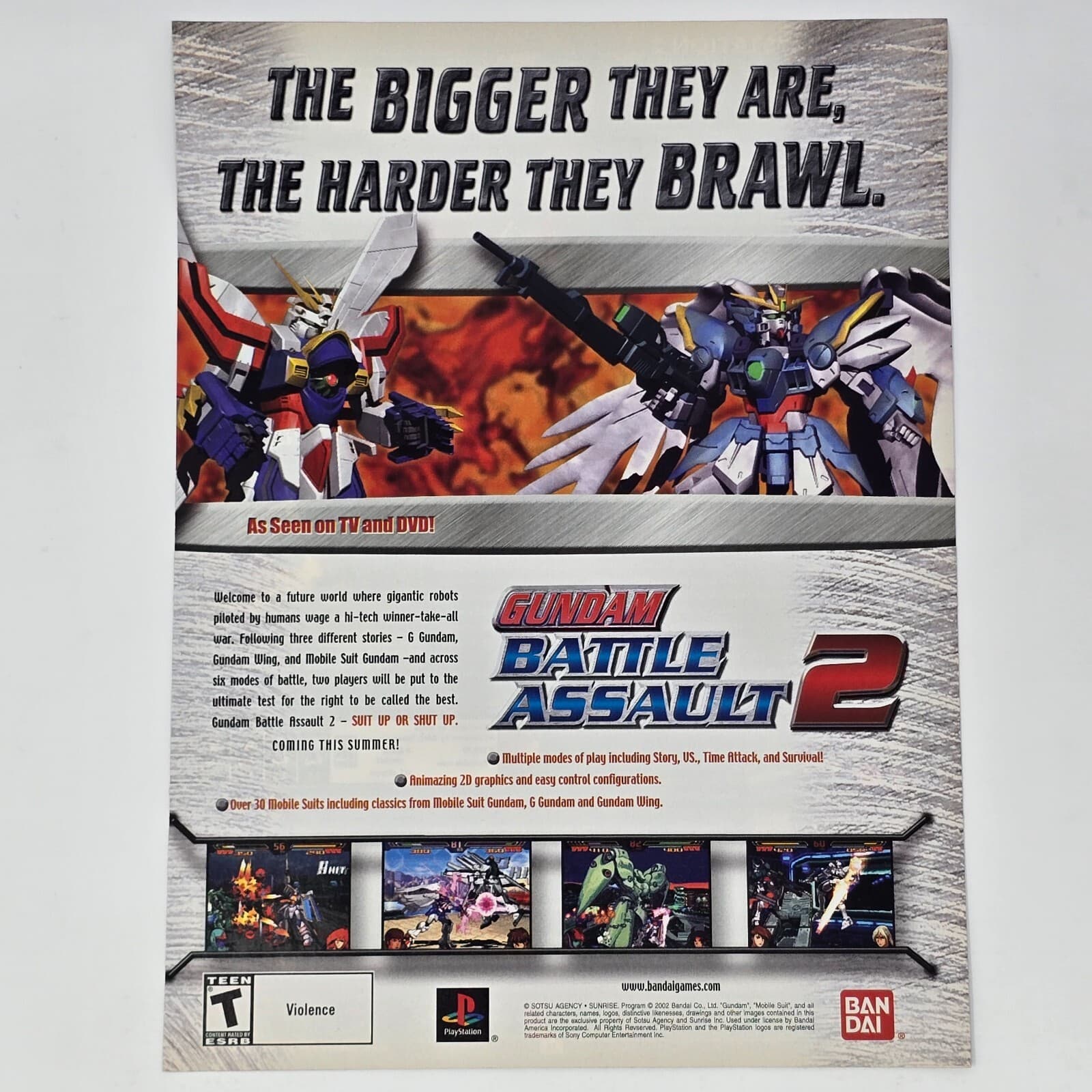 Gundam Battle Assault 2 Sony PlayStation 1 PS1 Brawl Print Ad/Poster Promo Art