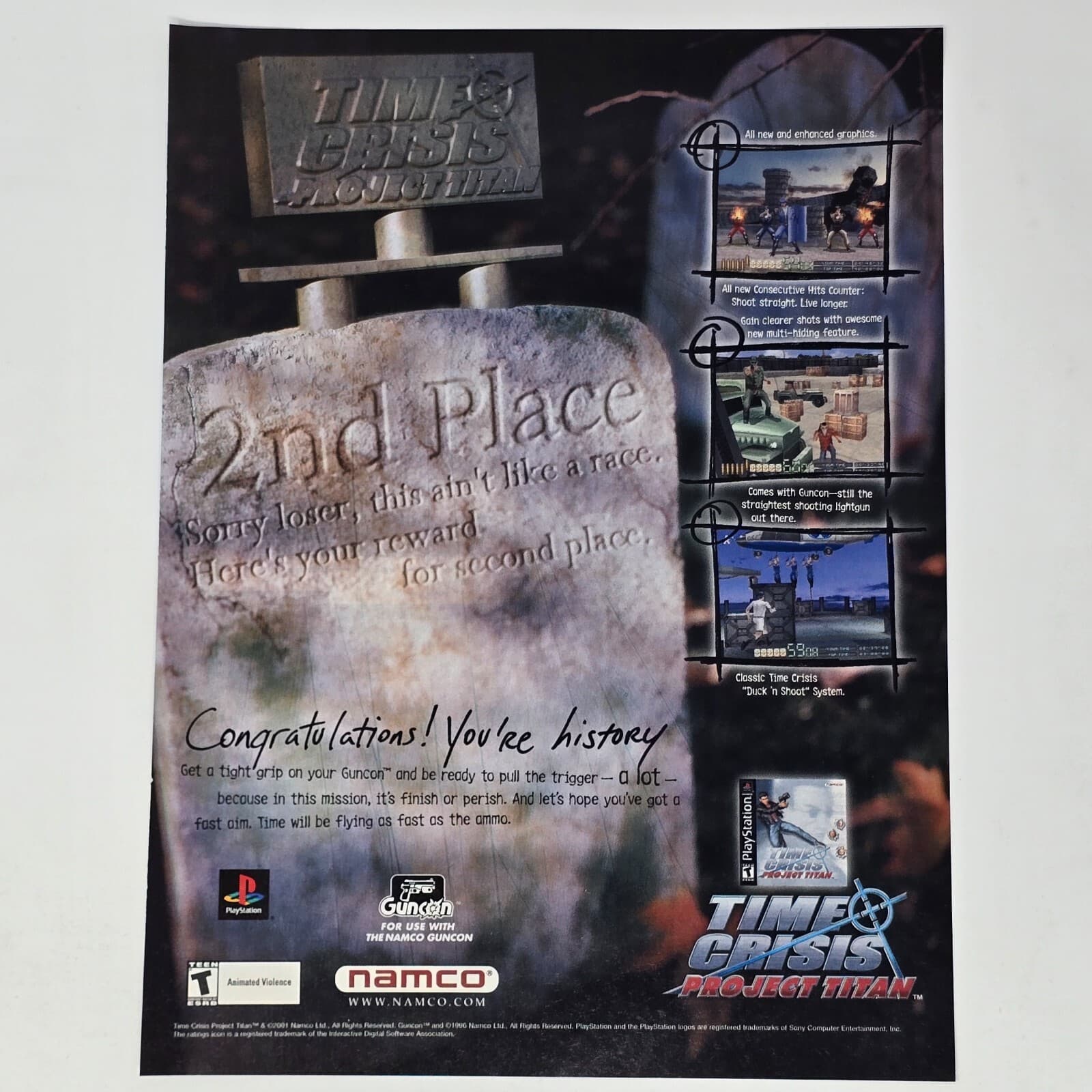 Time Crisis Project Titan PlayStation 1 PS1 History Print Ad/Poster Promo Art