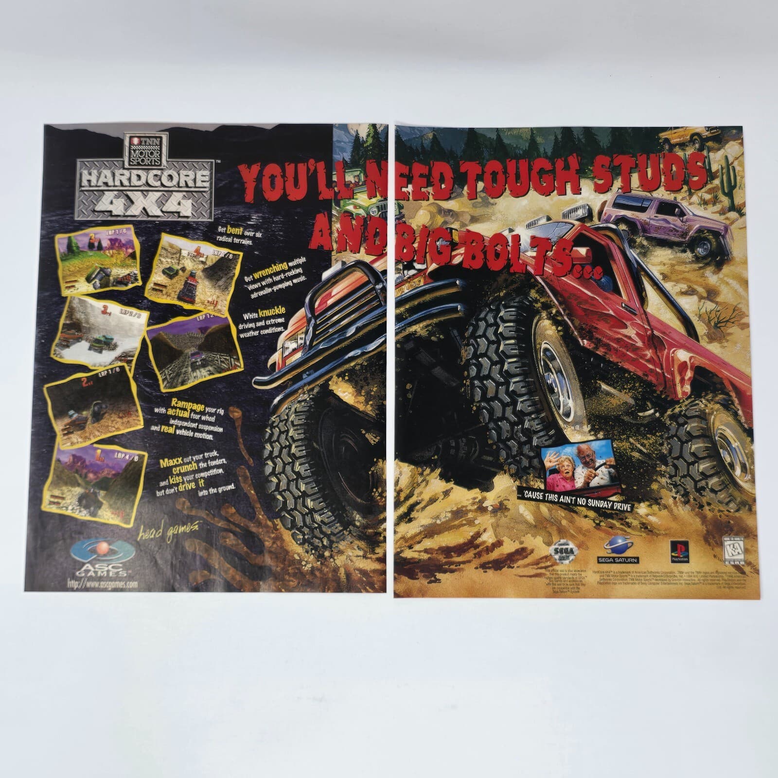 TNN Motorsports Hardcore 4x4 PS1 Sega Saturn Studs Print Ad/Poster Promo Art