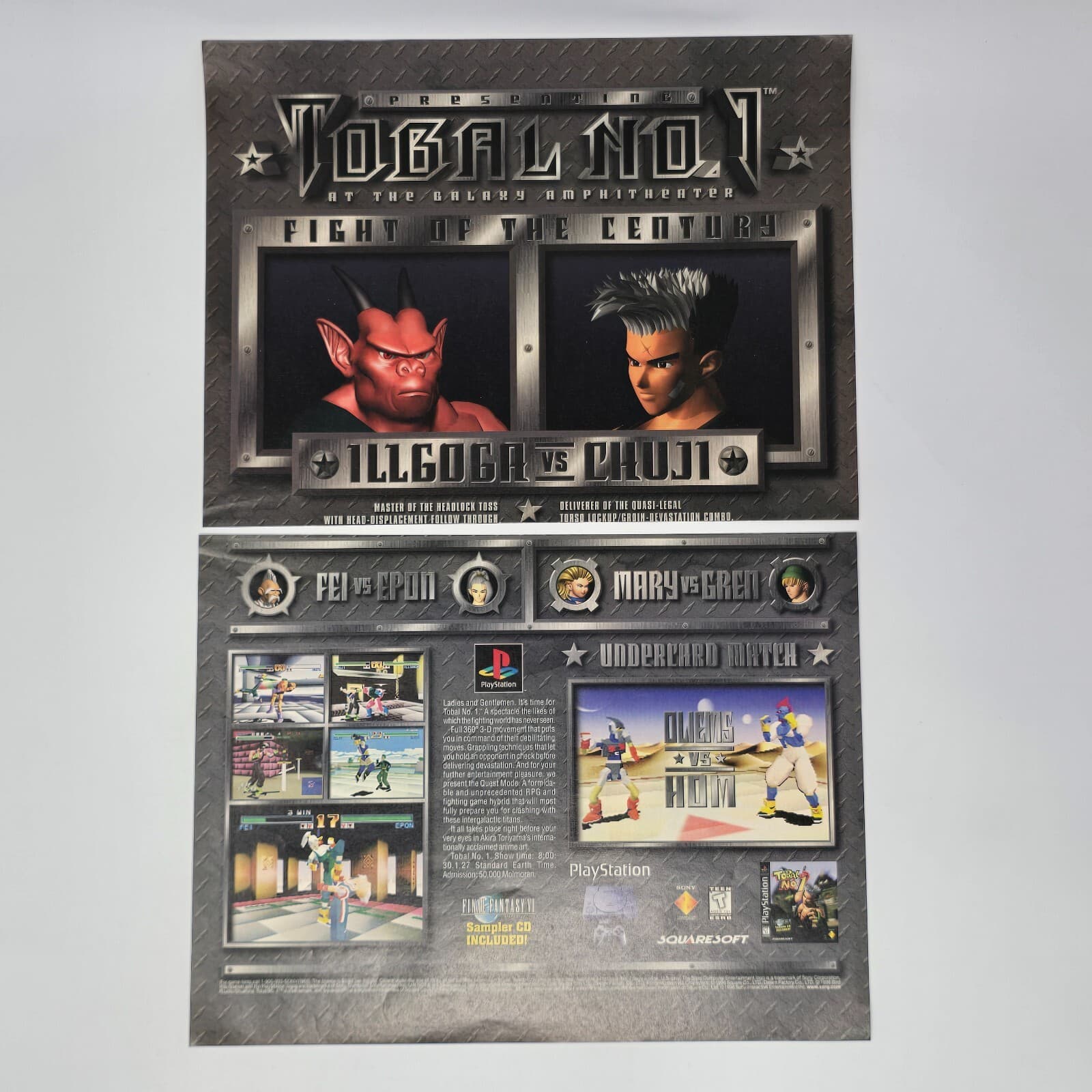 Tobal No. 1 Sony PlayStation 1 PS1 Presenting Print Ad/Poster Promo Art