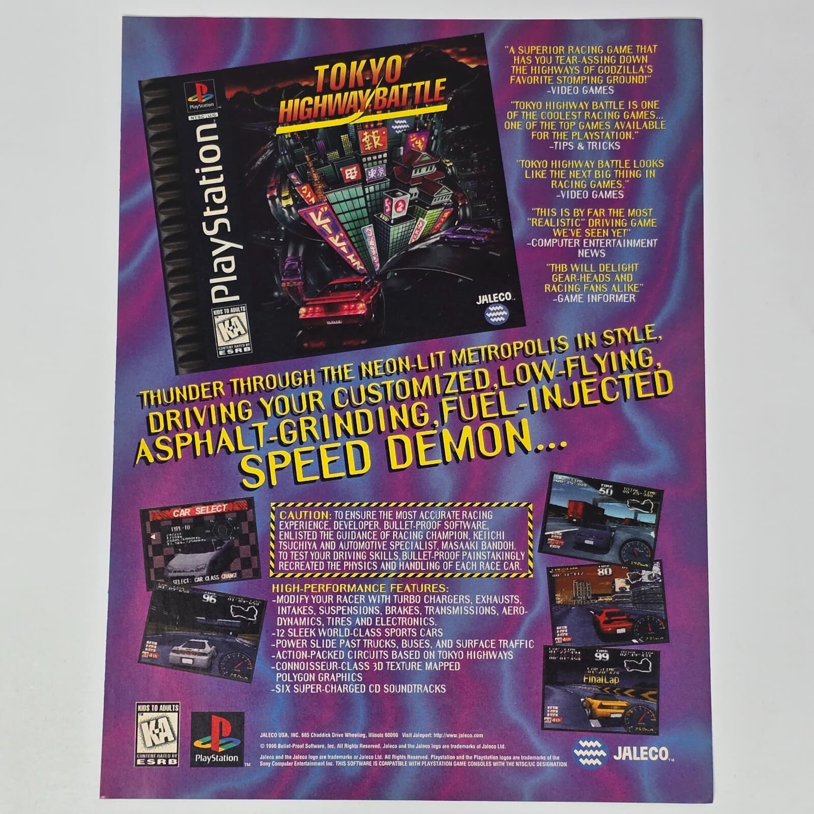 Tokyo Highway Battle PlayStation 1 PS1 Speed Demon Print Ad/Poster Promo Art
