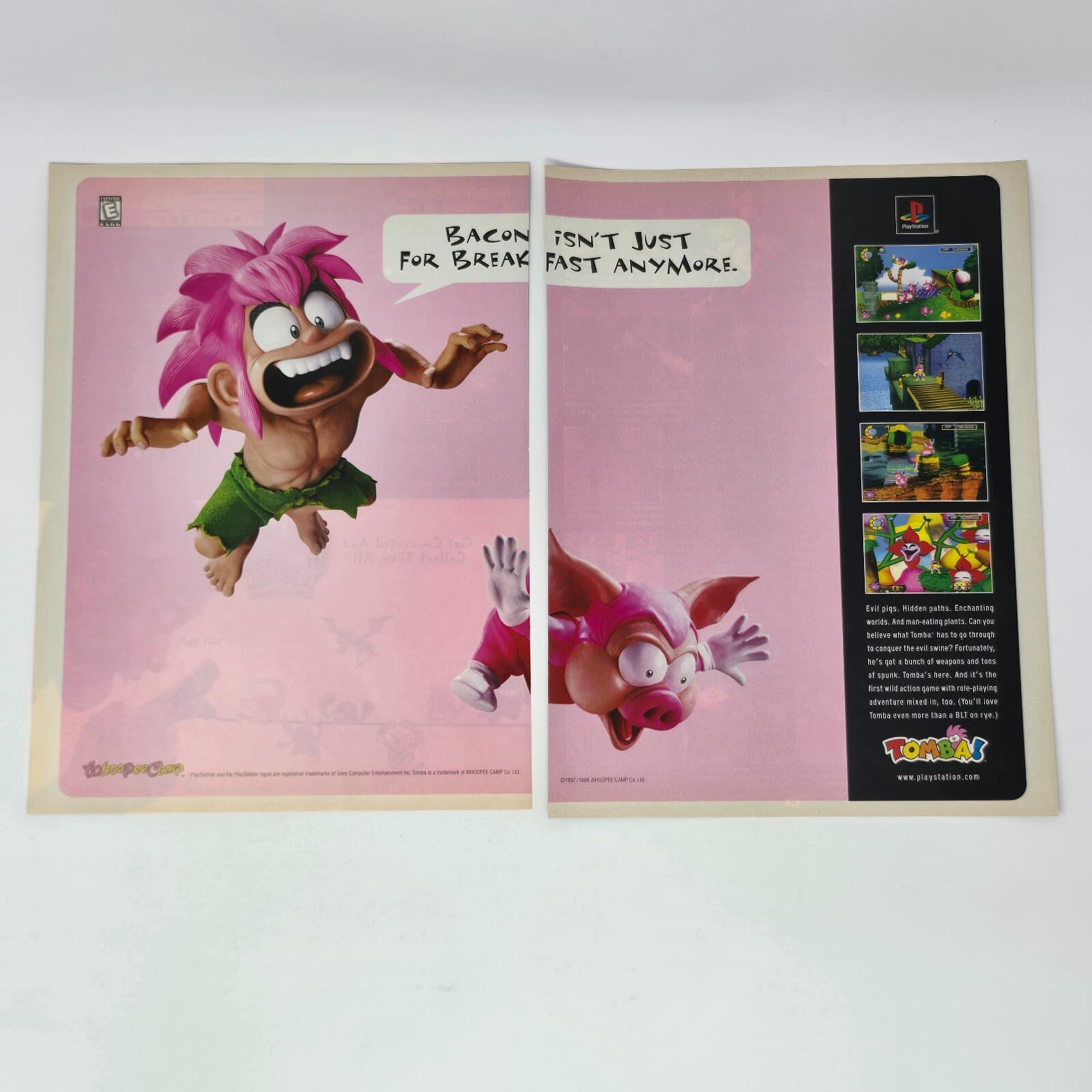Tomba Sony PlayStation 1 PS1 Bacon Print Ad/Poster Promo Art