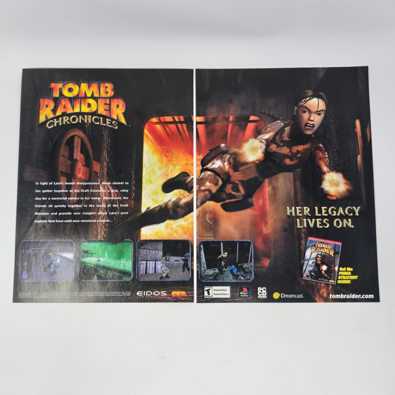 Tomb Raider Chronicles Sega Dreamcast PS1 PC Legacy Print Ad/Poster Promo Art