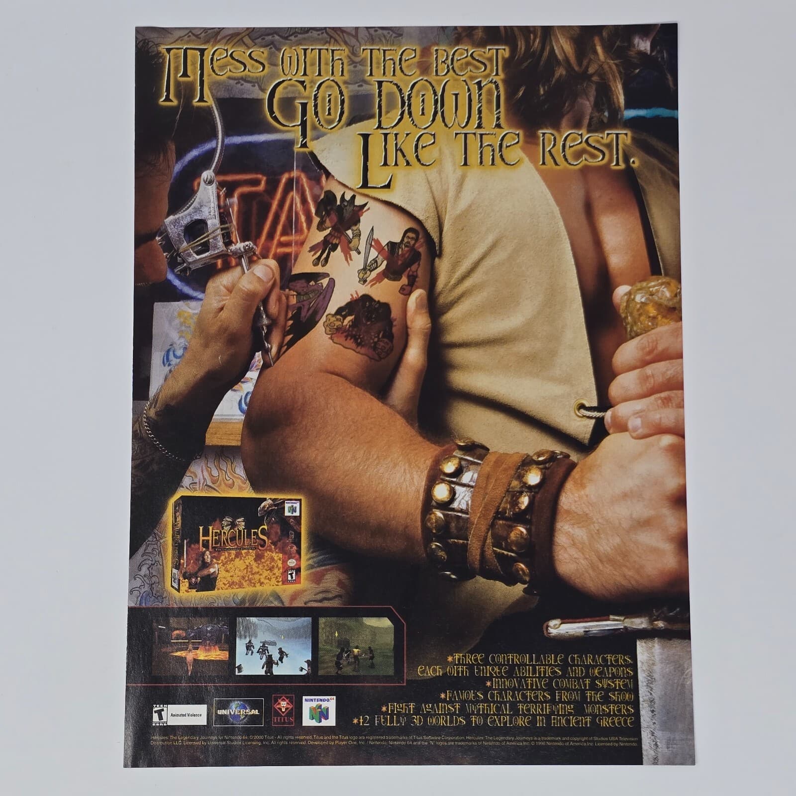 Hercules Nintendo 64 N64 Mess With The Best Print Ad/Poster Promo Art