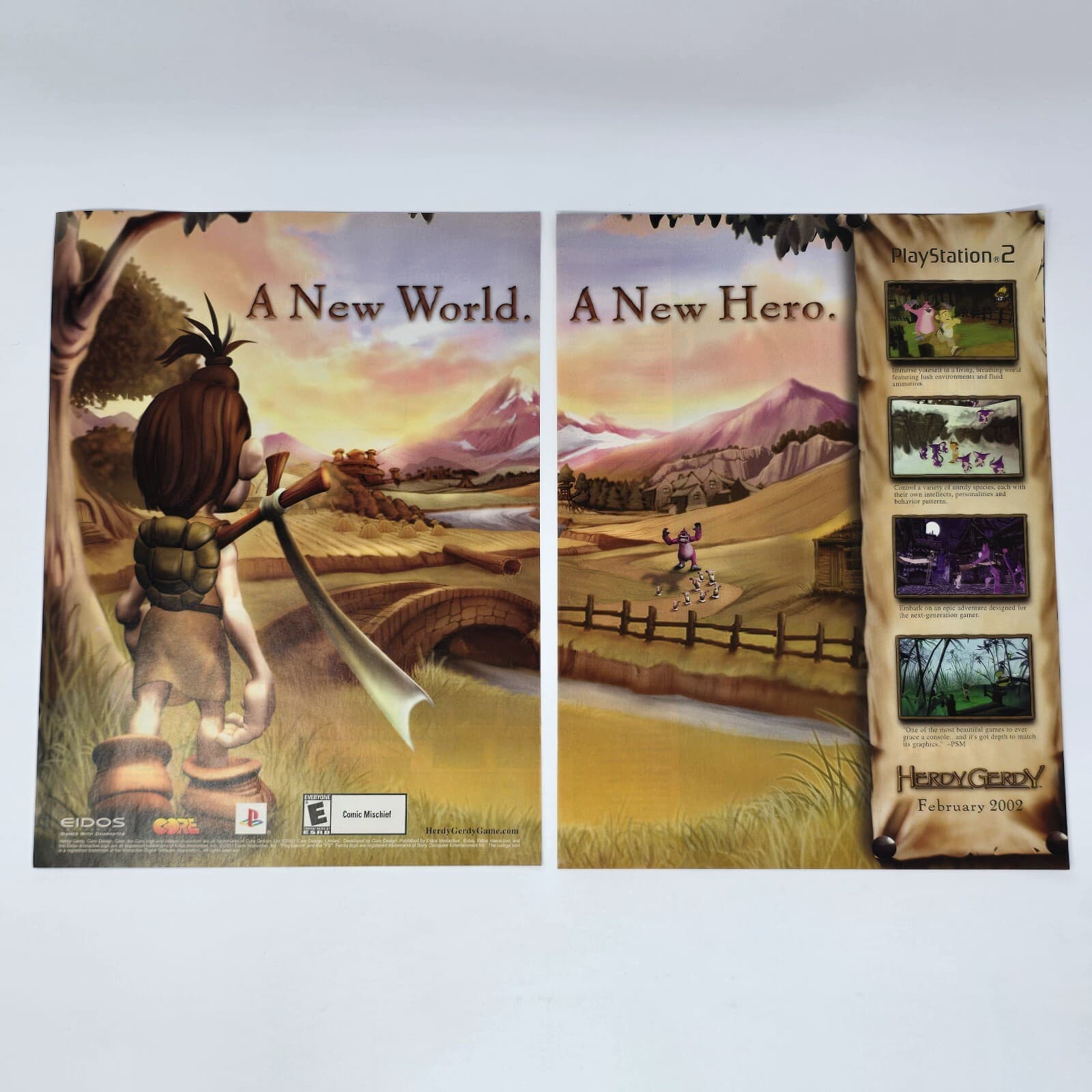 Herdy Gerdy Sony PlayStation 2 PS2 New World Print Ad/Poster Promo Art