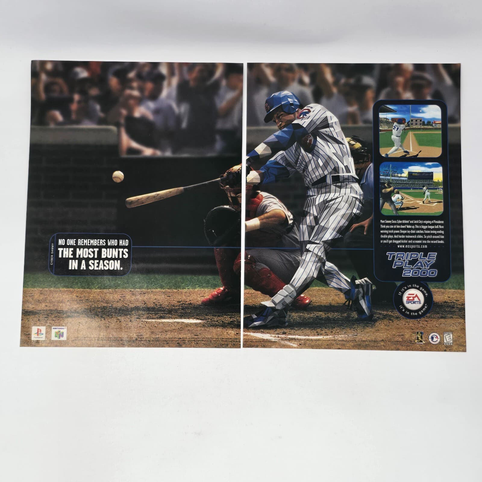 Triple Play 2000 PS1 Nintendo N64 Cyber Sammy Sosa Print Ad/Poster Promo Art