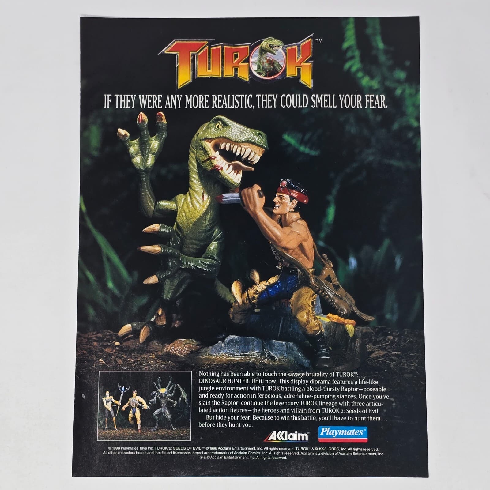 Turok Dinosaur Hunter Playmates Action Figures Fear Print Ad/Poster Promo Art