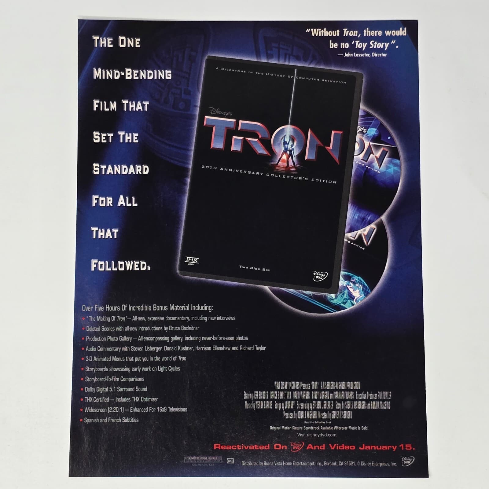 Tron 20th Anniversary Collector's Edition DVD Print Ad/Poster Promo Art