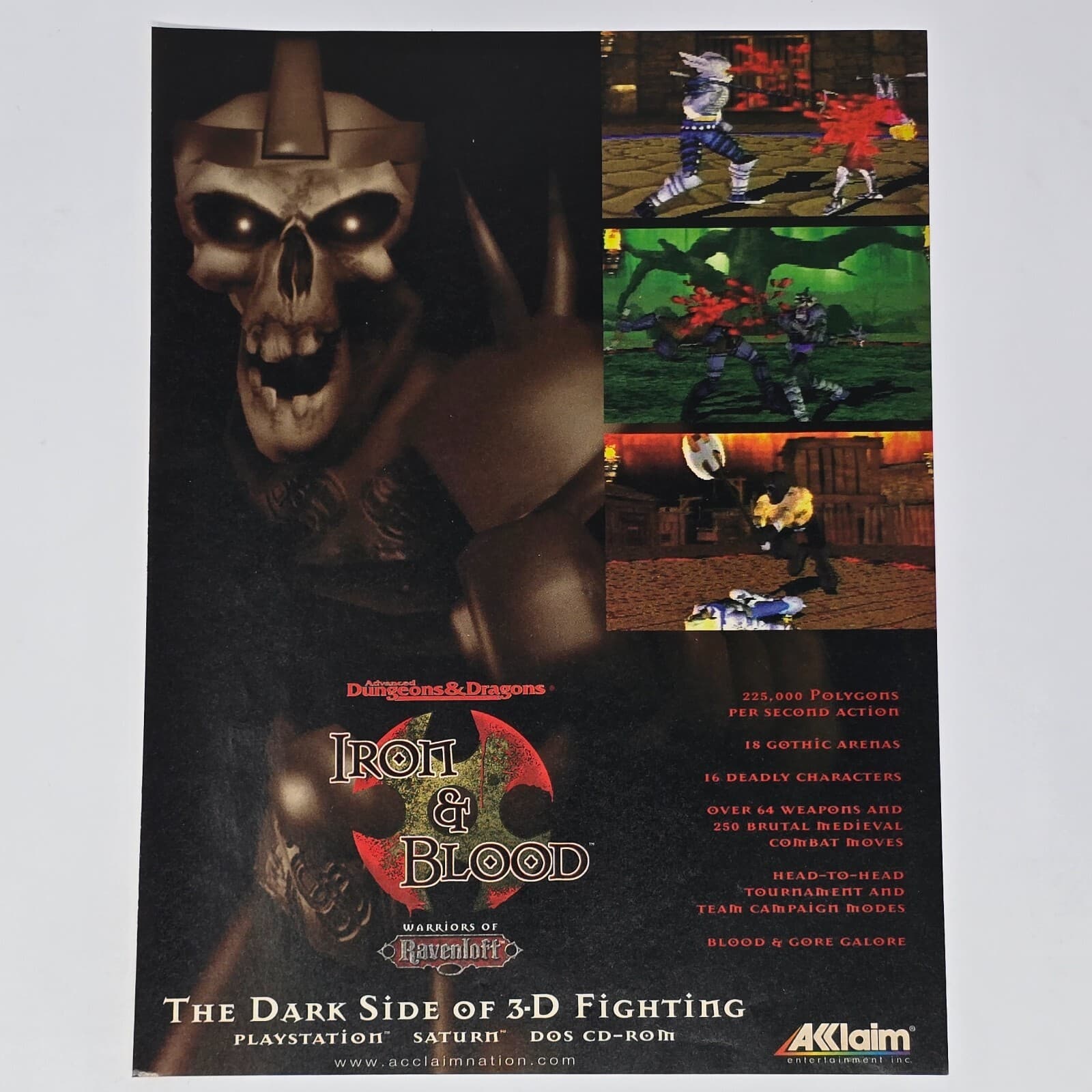 Iron & Blood PlayStation PS1 Sega Saturn PC Dark Side Print Ad/Poster Promo Art