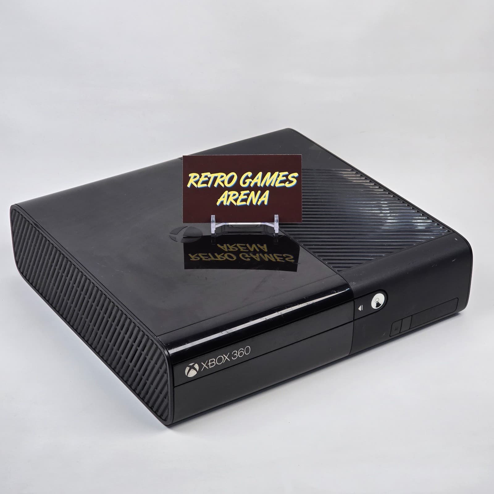 Microsoft Xbox 360 E Black Console Only #1538 CLEANED & TESTED *NO HDD*