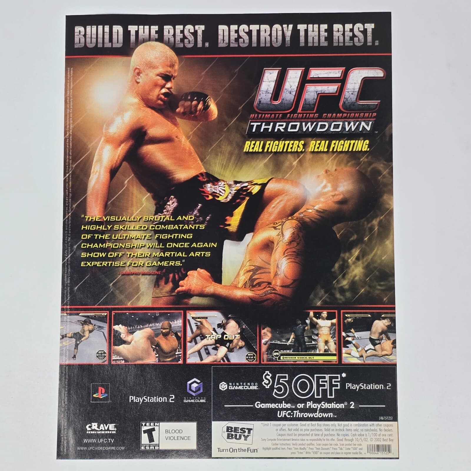 UFC Throwdown PlayStation 2 PS2 GameCube Build Print Ad/Poster Promo Art