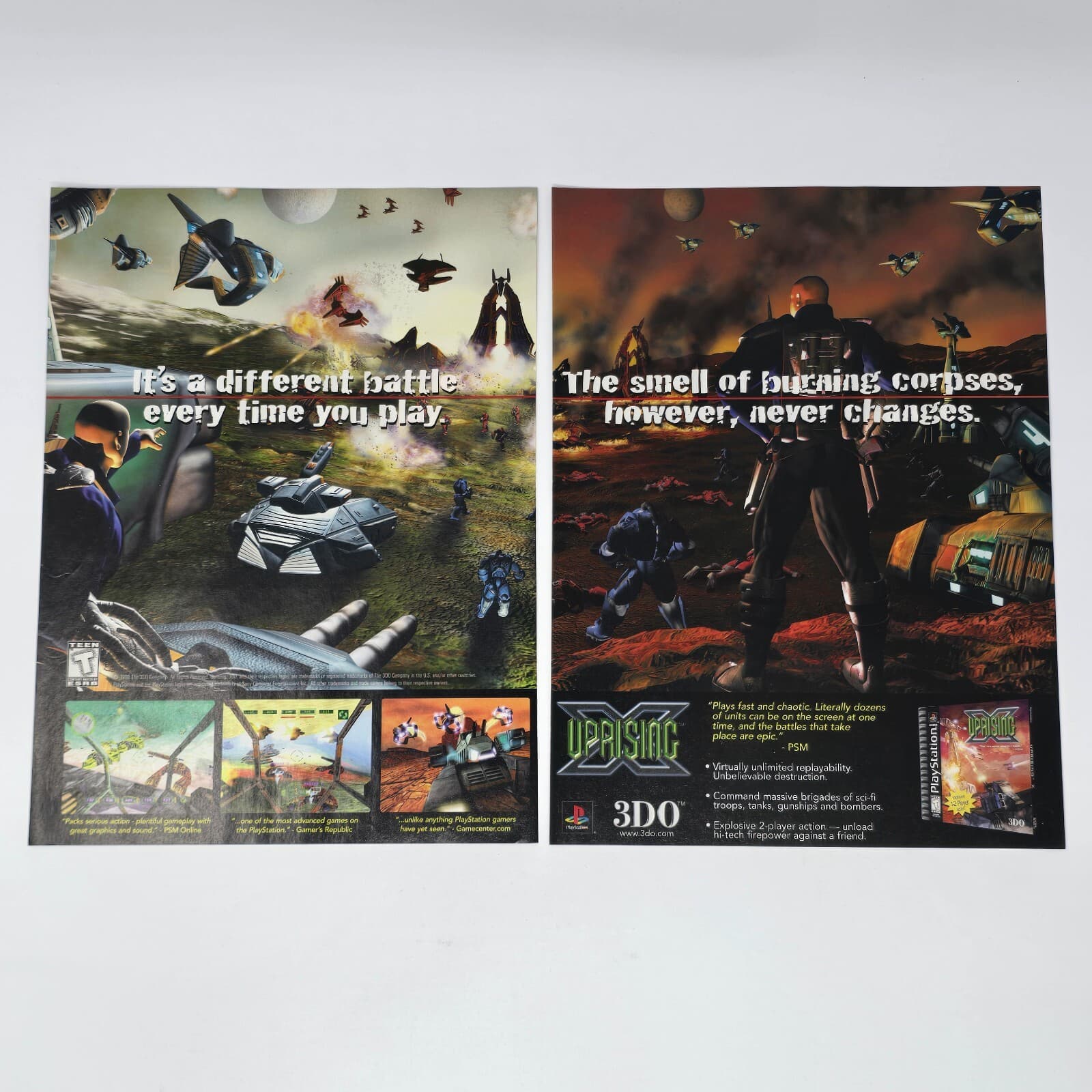 Uprising X Sony PlayStation 1 PS1 3DO Burning Corpses Print Ad/Poster Promo Art