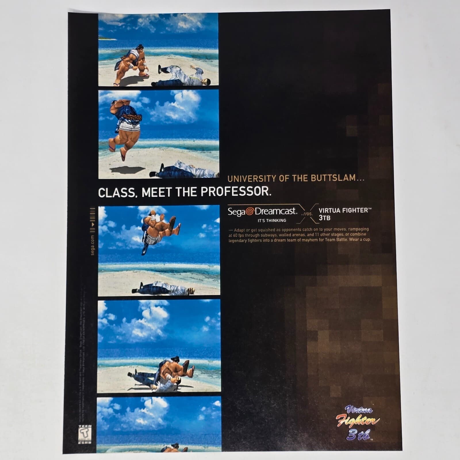 Virtua Fighter 3tb Sega Dreamcast Buttslam Print Ad/Poster Promo Art
