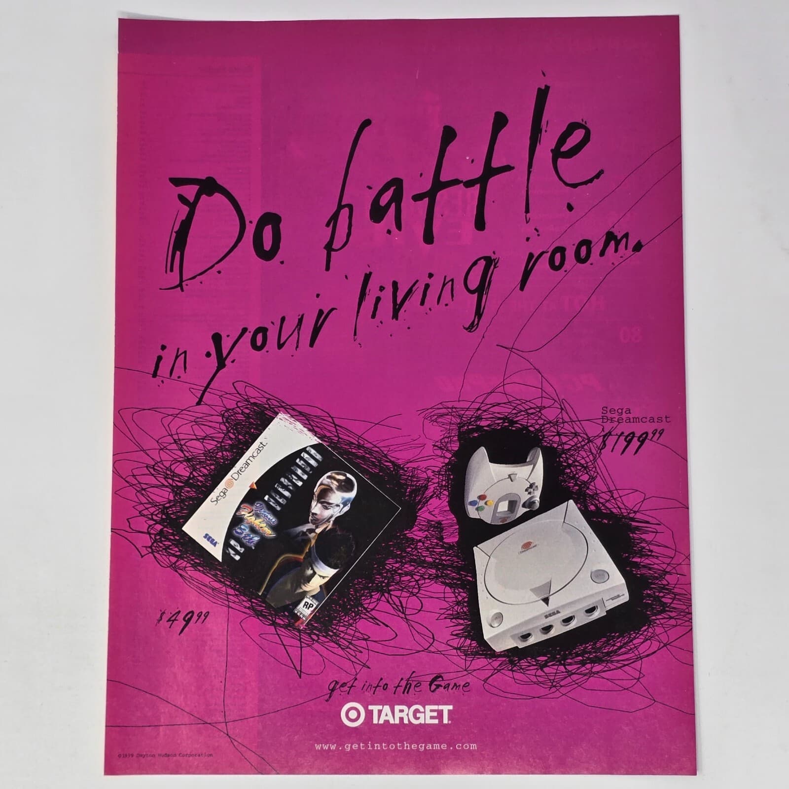 Virtua Fighter 3tb Sega Dreamcast Target Do Battle Print Ad/Poster Promo Art