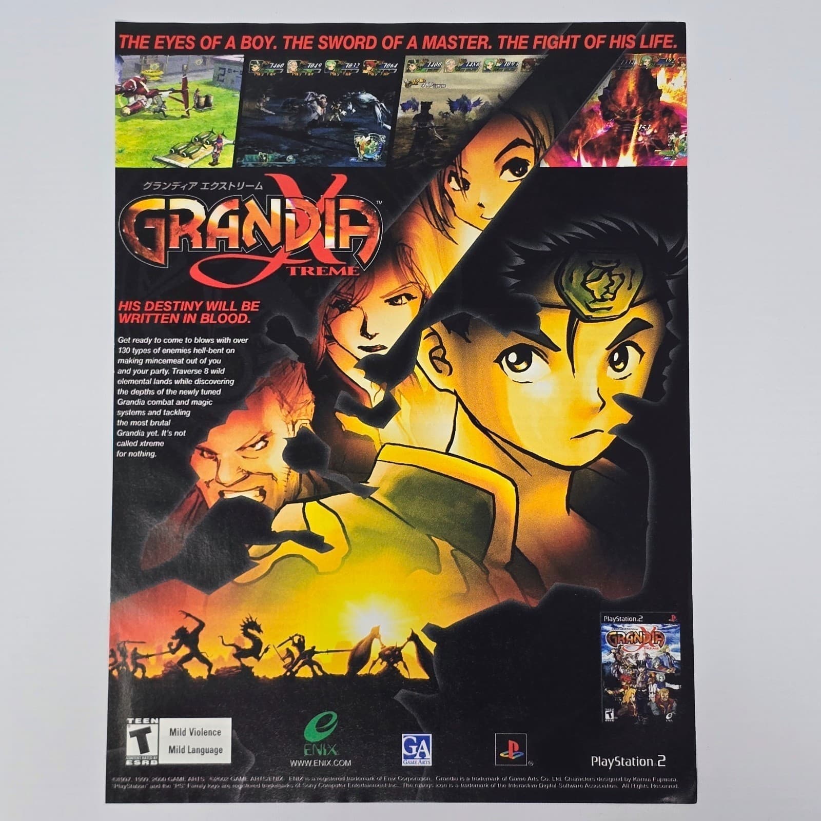 Grandia Extreme PlayStation 2 PS2 Authentic Magazine Ad