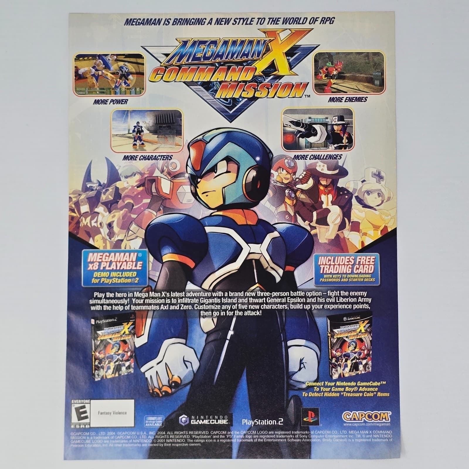 Mega Man X Command Mission PlayStation 2 PS2 GameCube Authentic Magazine Ad
