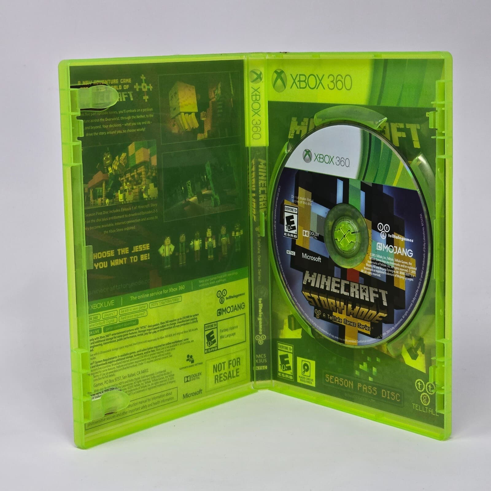 Minecraft: Story Mode Season Pass Disc (Xbox 360) CIB COMPLETE & TESTED - Thumbnail 2