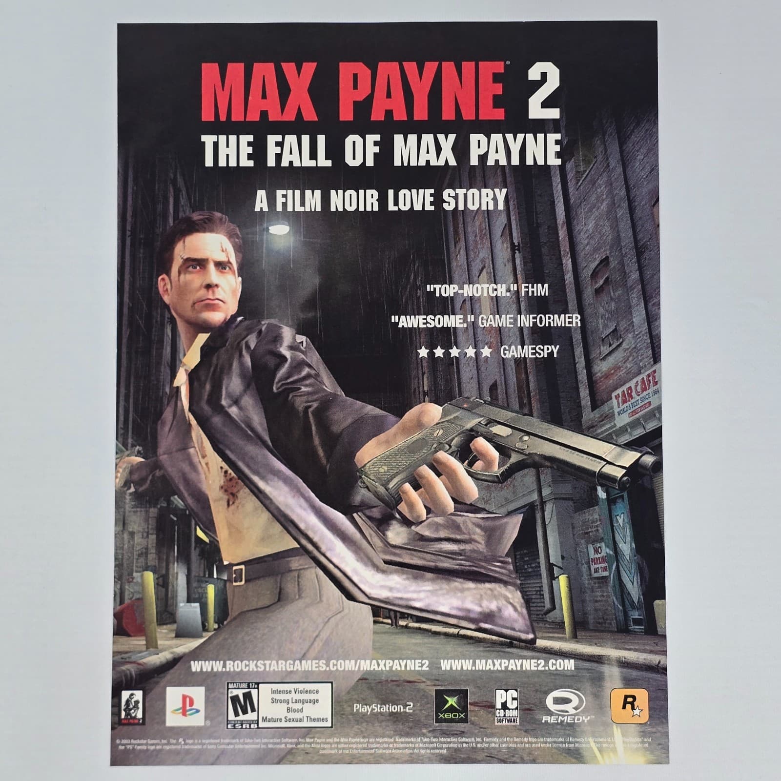 Max Payne 2 The Fall Of Max Payne Xbox PlayStation 2 PS2 Authentic Magazine Ad