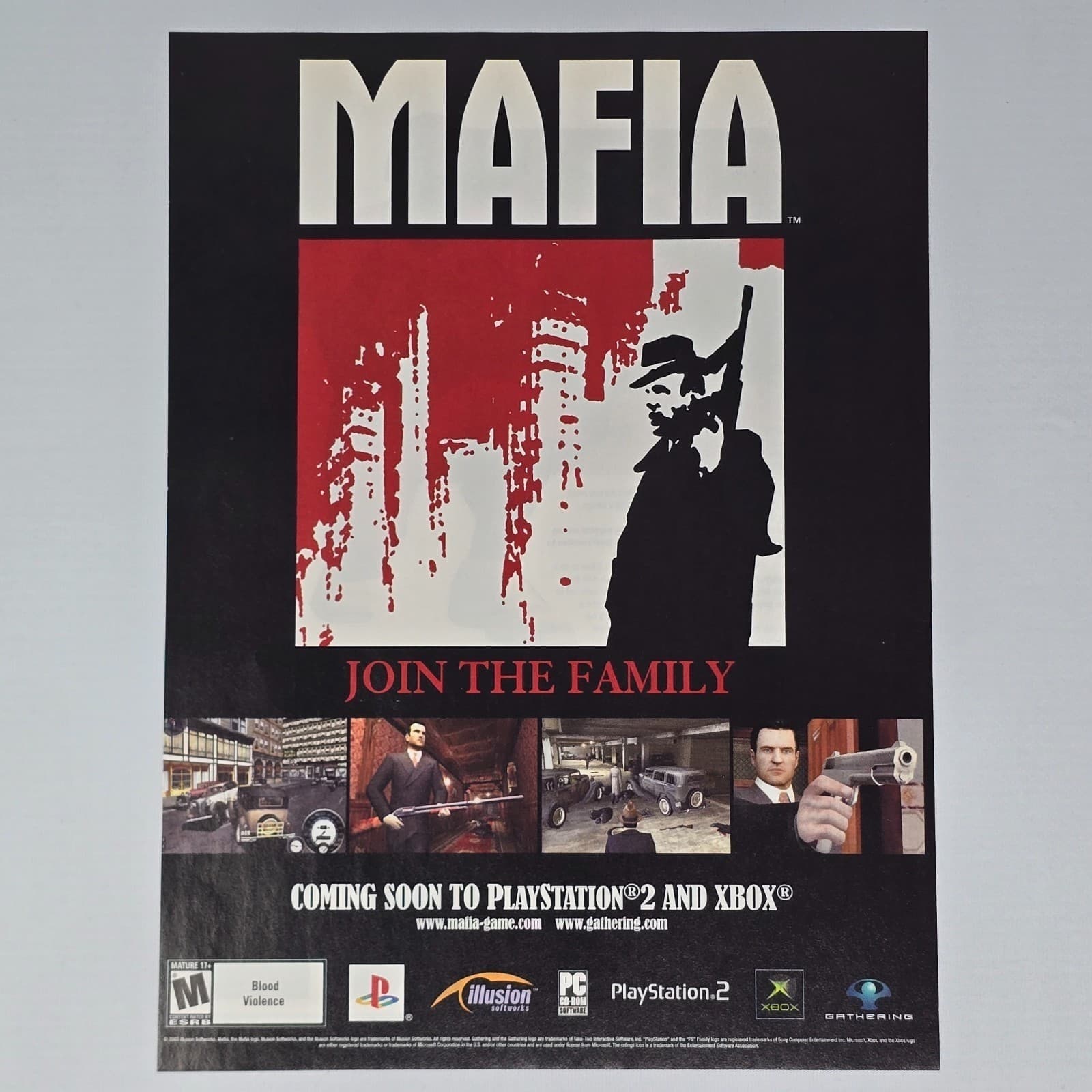 Mafia Xbox PlayStation 2 PS2 PC Authentic Magazine Ad