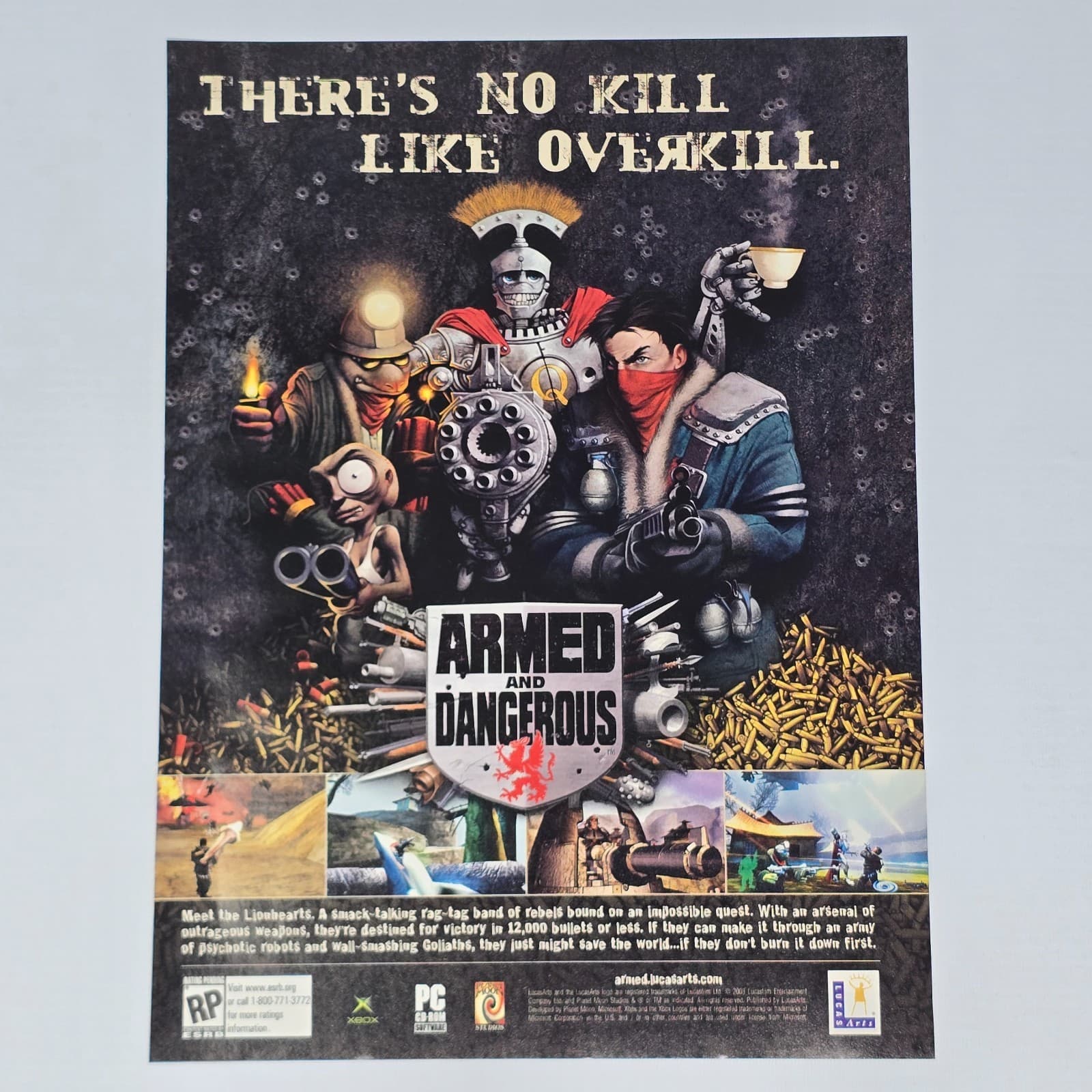 Armed And Dangerous Xbox PC Overkill Print Ad/Poster