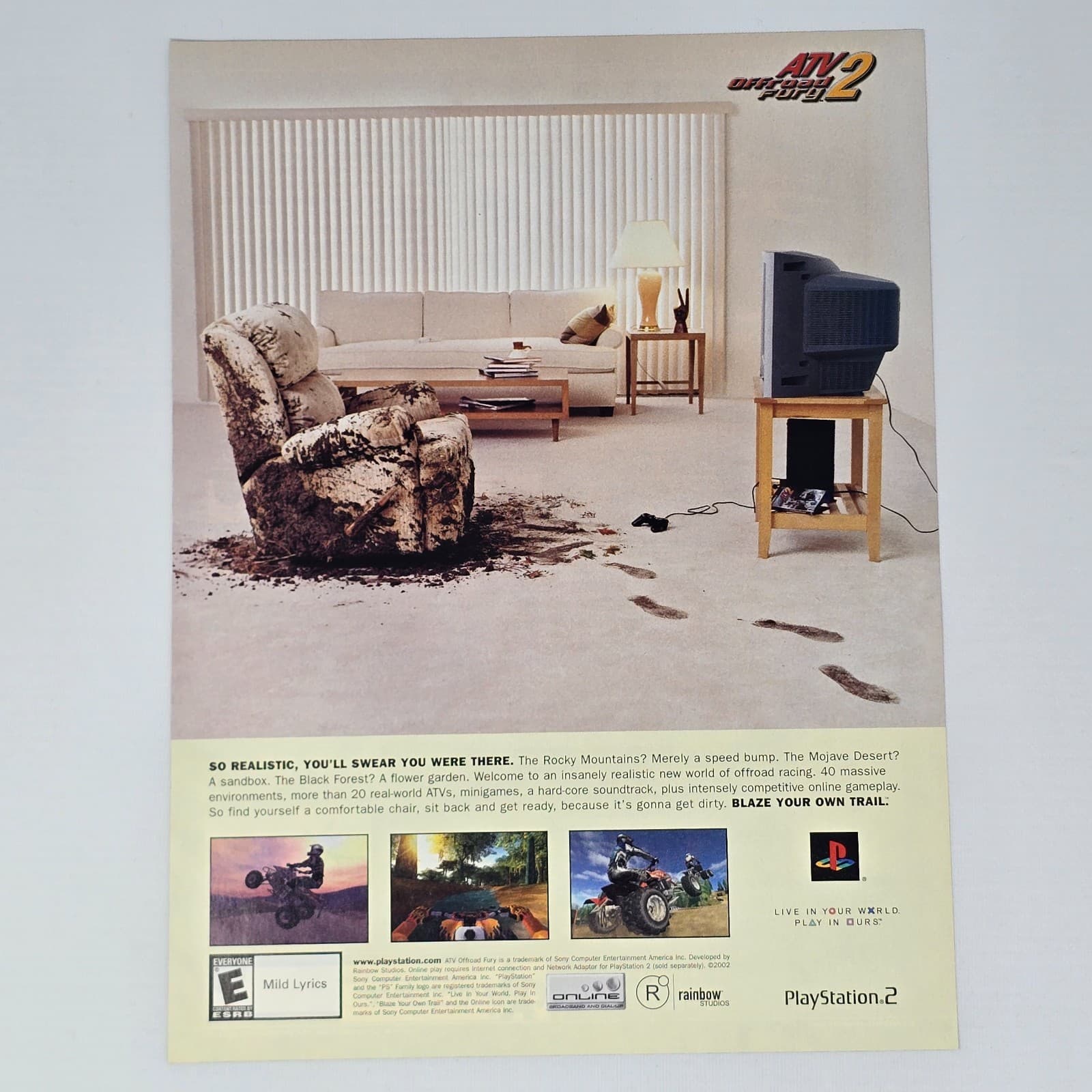 ATV Offroad Fury 2 PlayStation 2 PS2 So Realistic Print Ad/Poster
