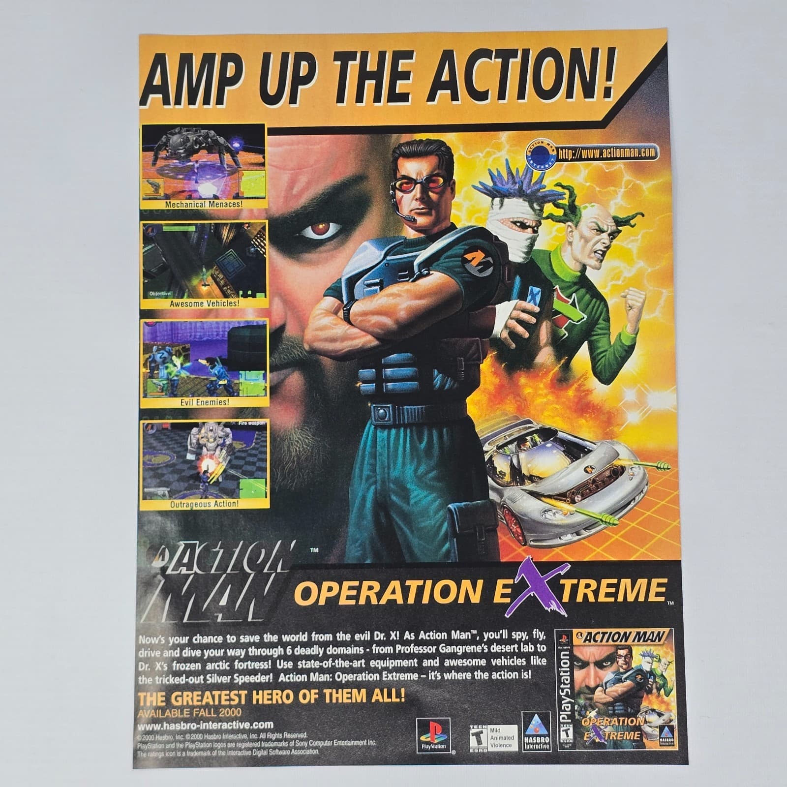 Action Man PlayStation PS1 Operation Extreme Print Ad/Poster