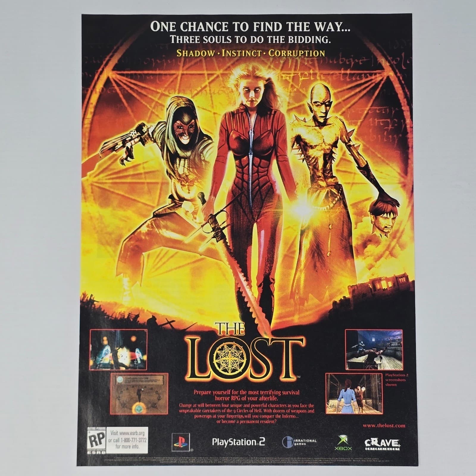 The Lost PlayStation 2 PS2 Xbox Authentic Magazine Ad