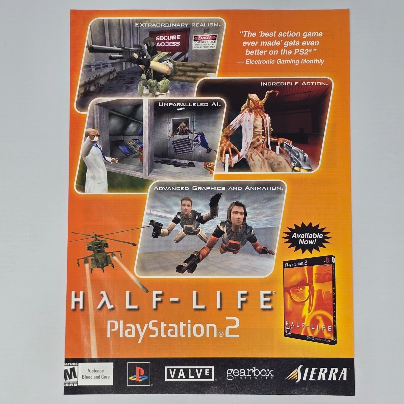 Half-Life PlayStation 2 PS2 Authentic Magazine Ad