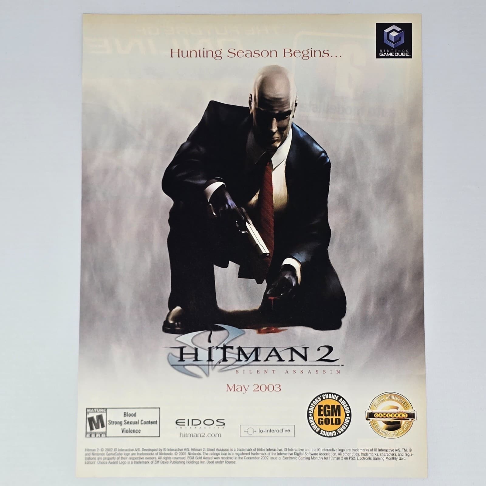 Hitman 2 Silent Assassin Nintendo GameCube Authentic Magazine Ad