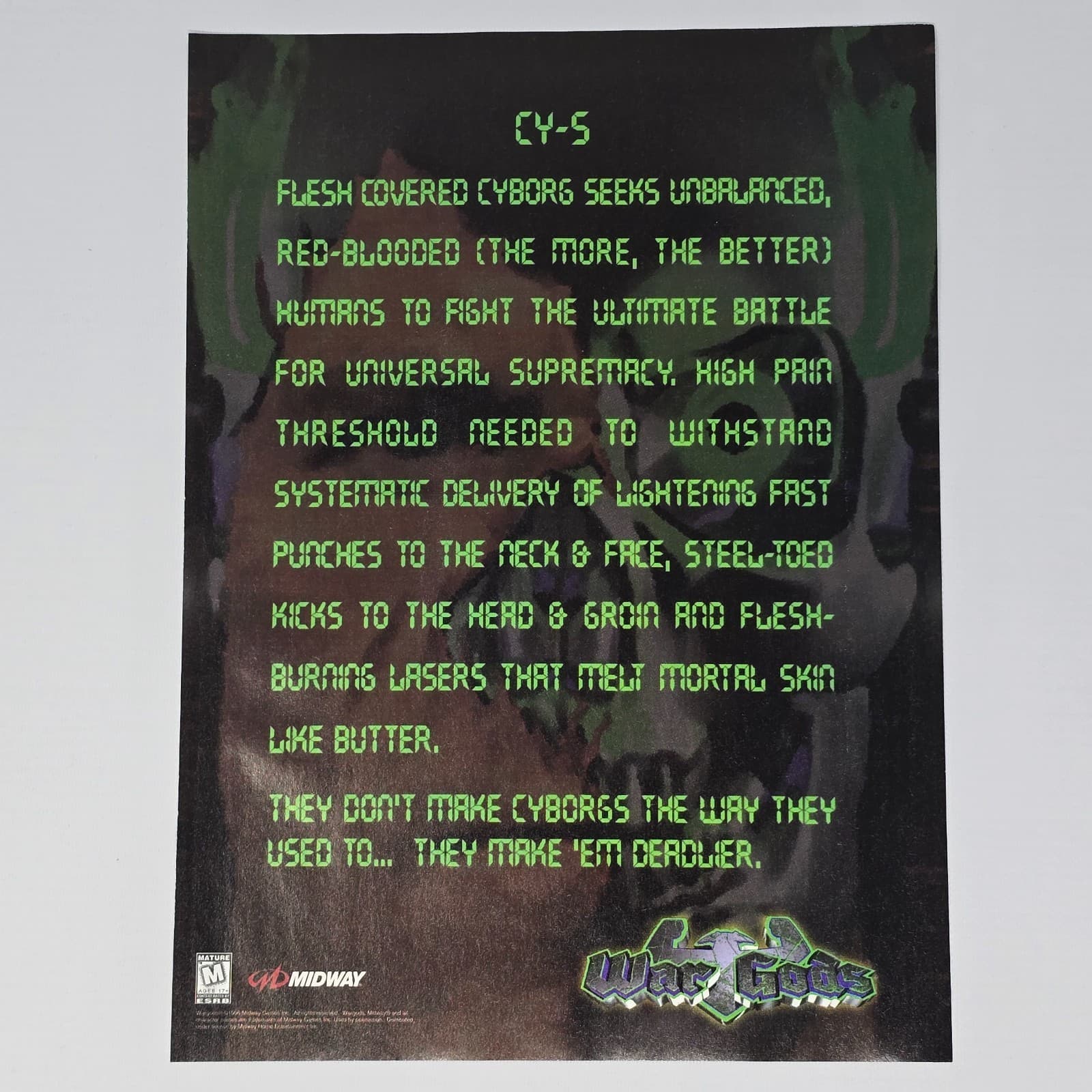 WAR Gods Nintendo 64 N64 PlayStation 1 PS1 Flesh Print Ad/Poster