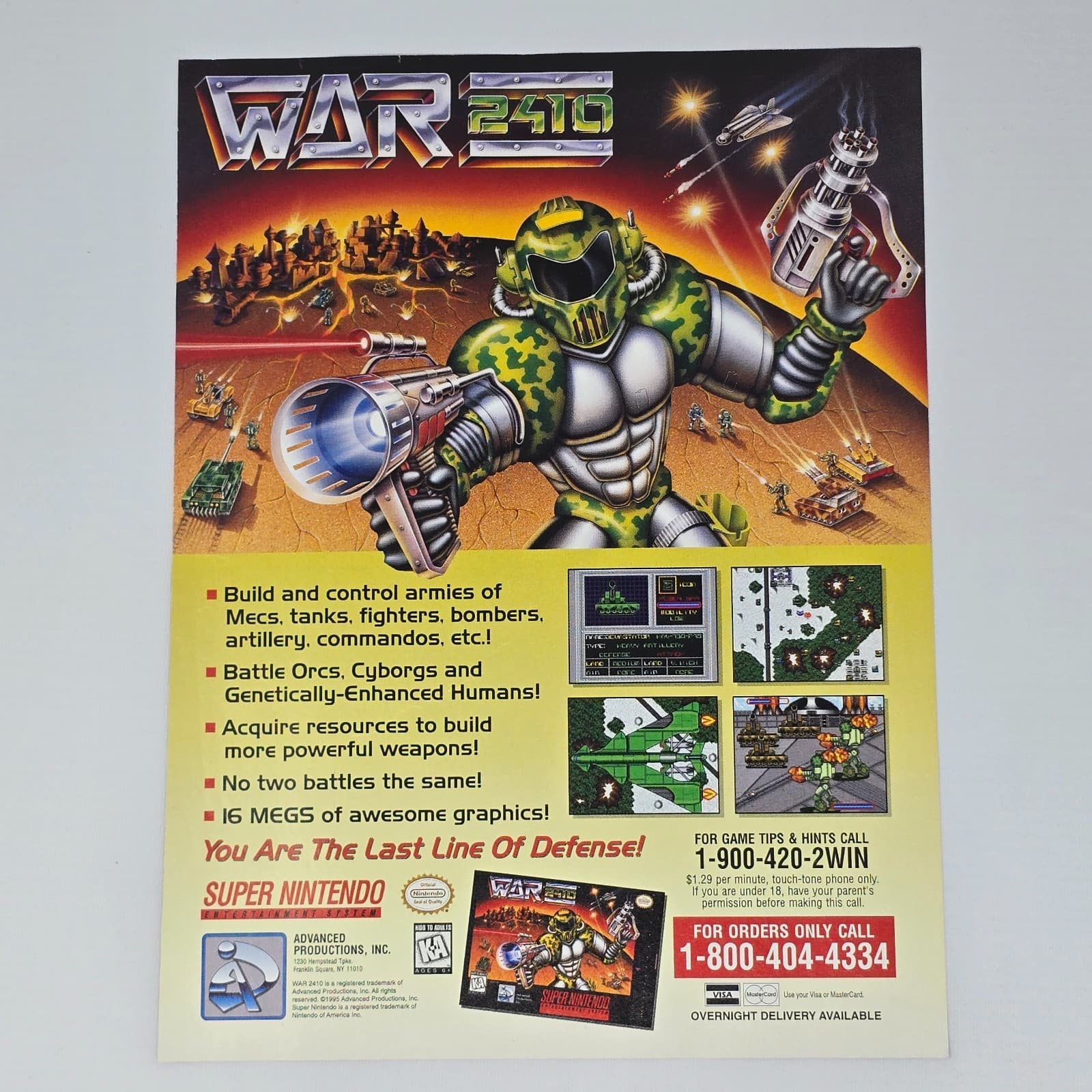 WAR 2410 Super Nintendo SNES Defense Print Ad/Poster