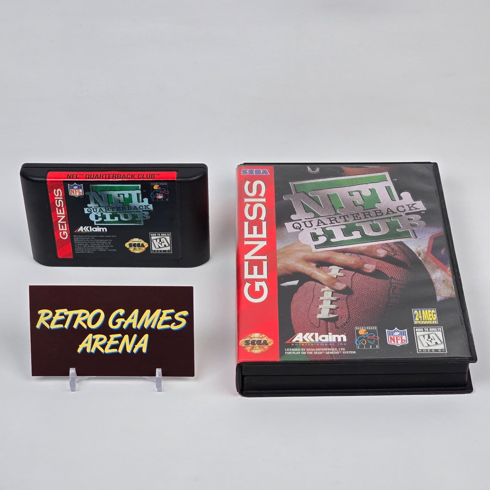 NFL Quarterback QB Club (Sega Genesis) Case & Cartridge